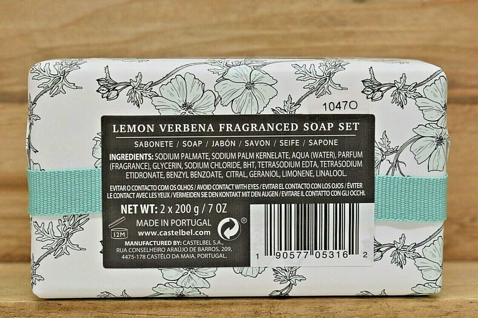 1 set of 2 CASTELBEL Lemon Verbena Fragranced Soap Set Made in Portugal