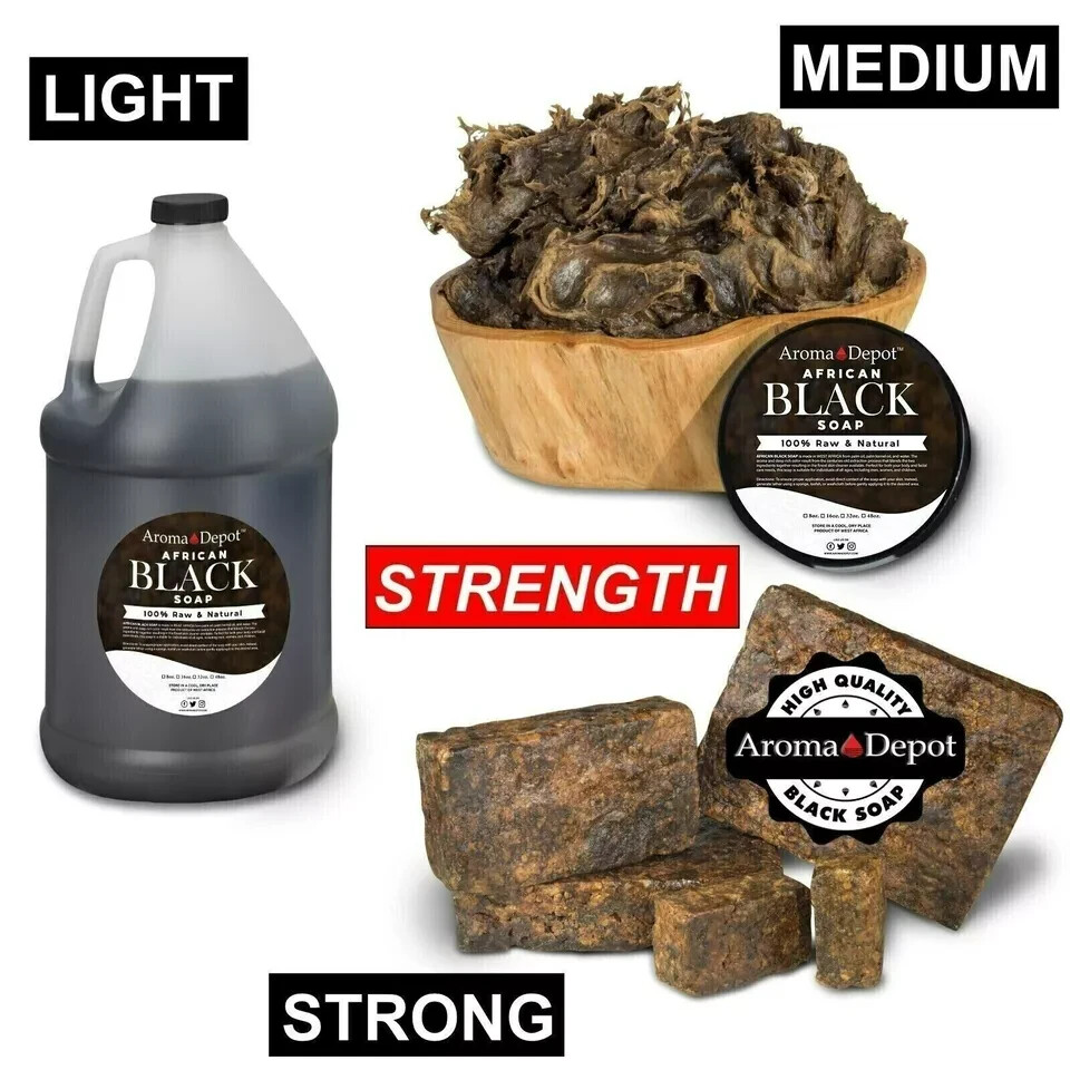 Black Soap 1 lb. African Raw Natural Soap Unrefined Pure Skin Body Face Wash