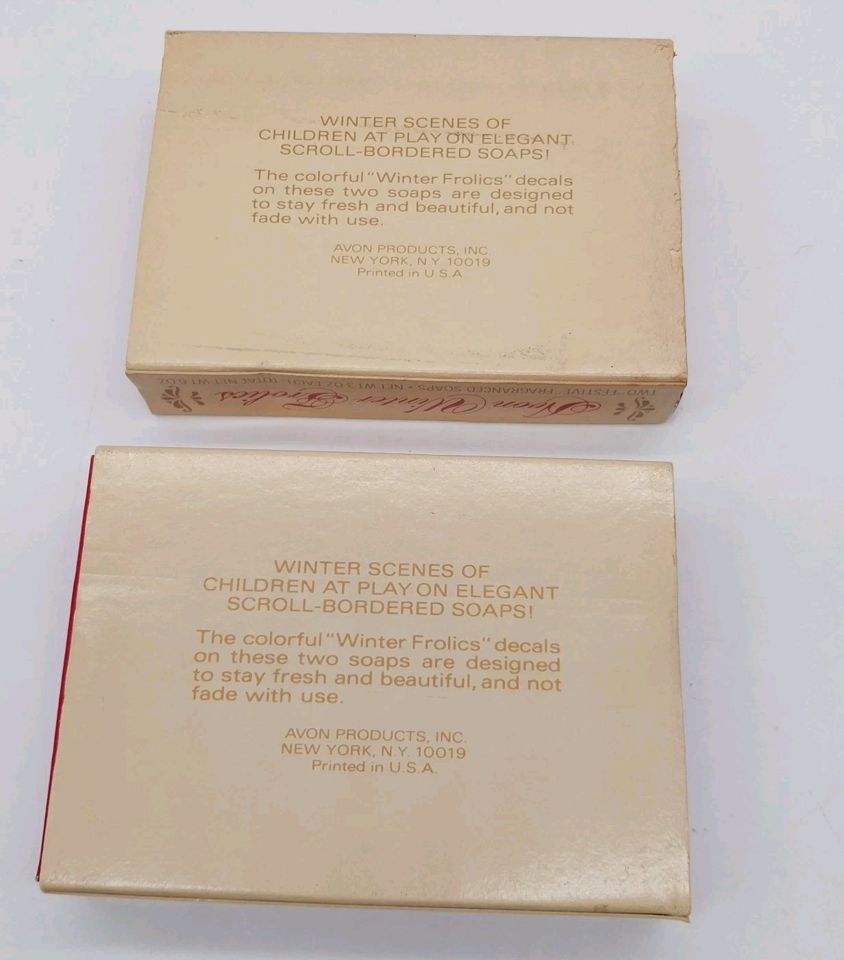 Lot Of 2 Packs AVON 3 Oz Winter Frolics Decorative Fragranced Bars Of Soap Vtg