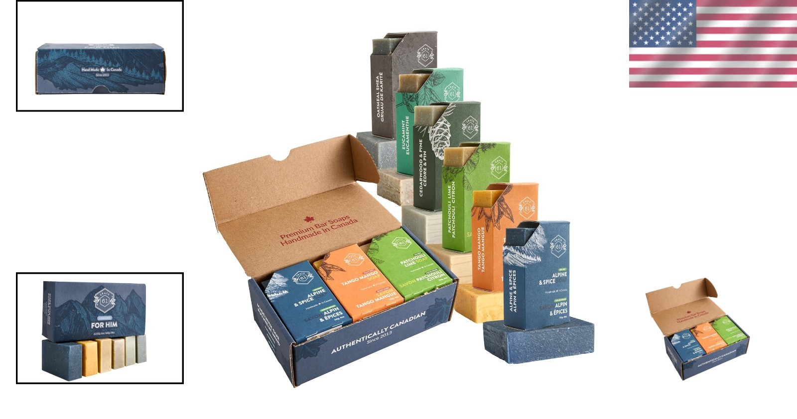 Handmade Plant Based Bar Soap Pack of 6 – Moisturizing Natural Luxury for Him