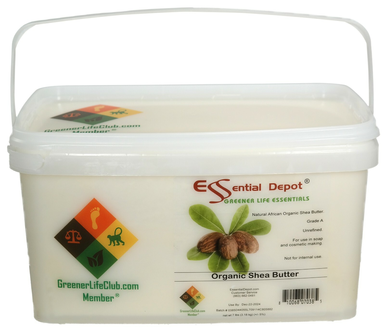 Shea Butter – Grade A – Unrefined – 7 lbs – Greener Life Club Box