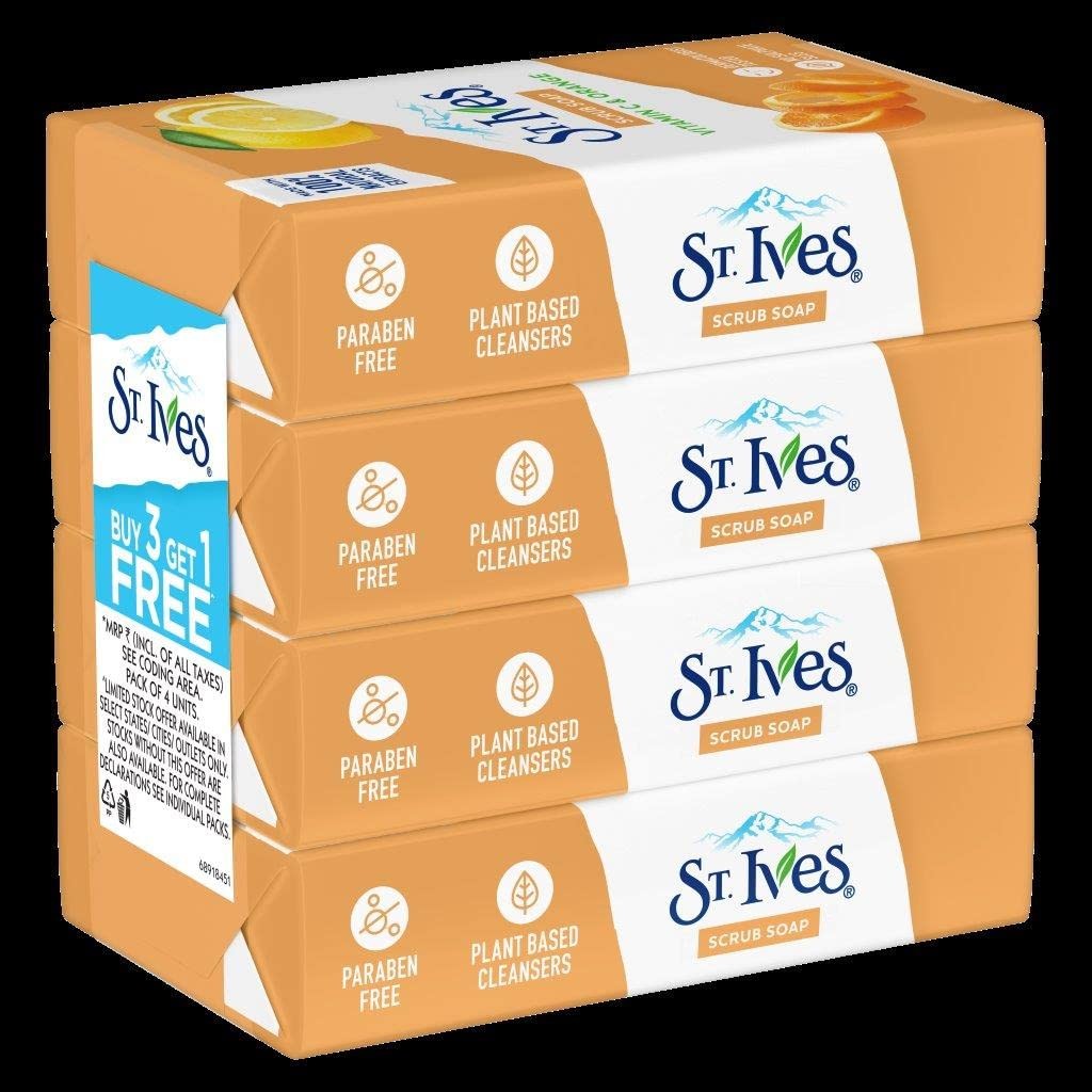 Natural Exfoliating Scrub Bar Soap Pack Of 4 25 Ounce Moisturizing Cleansing