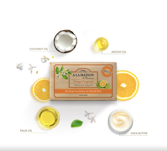 A La Maison Bar Soap 8.8 oz Fresh Sea Salt & Orange Bergamot – 6 Pack
