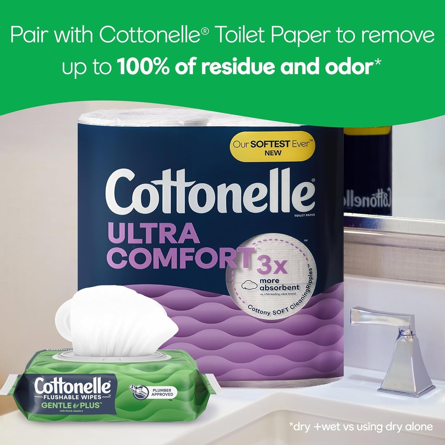 Cottonelle GentlePlus Flushable Wipes Aloe Vitamin E 16 Packs 672 Wet Wipes Bulk
