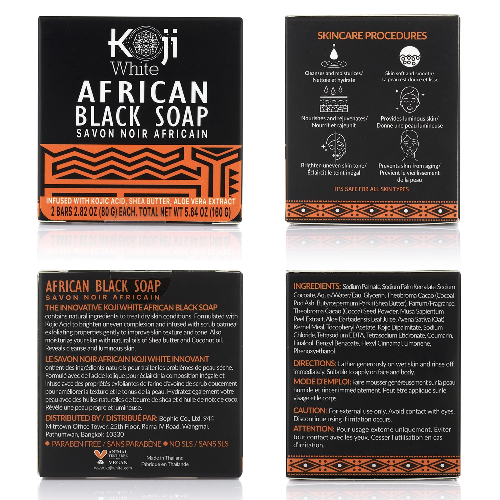 Moisturizing Black African Soap Bar for Dull, Uneven Skin Aloe Vera Shea(2 Bars)