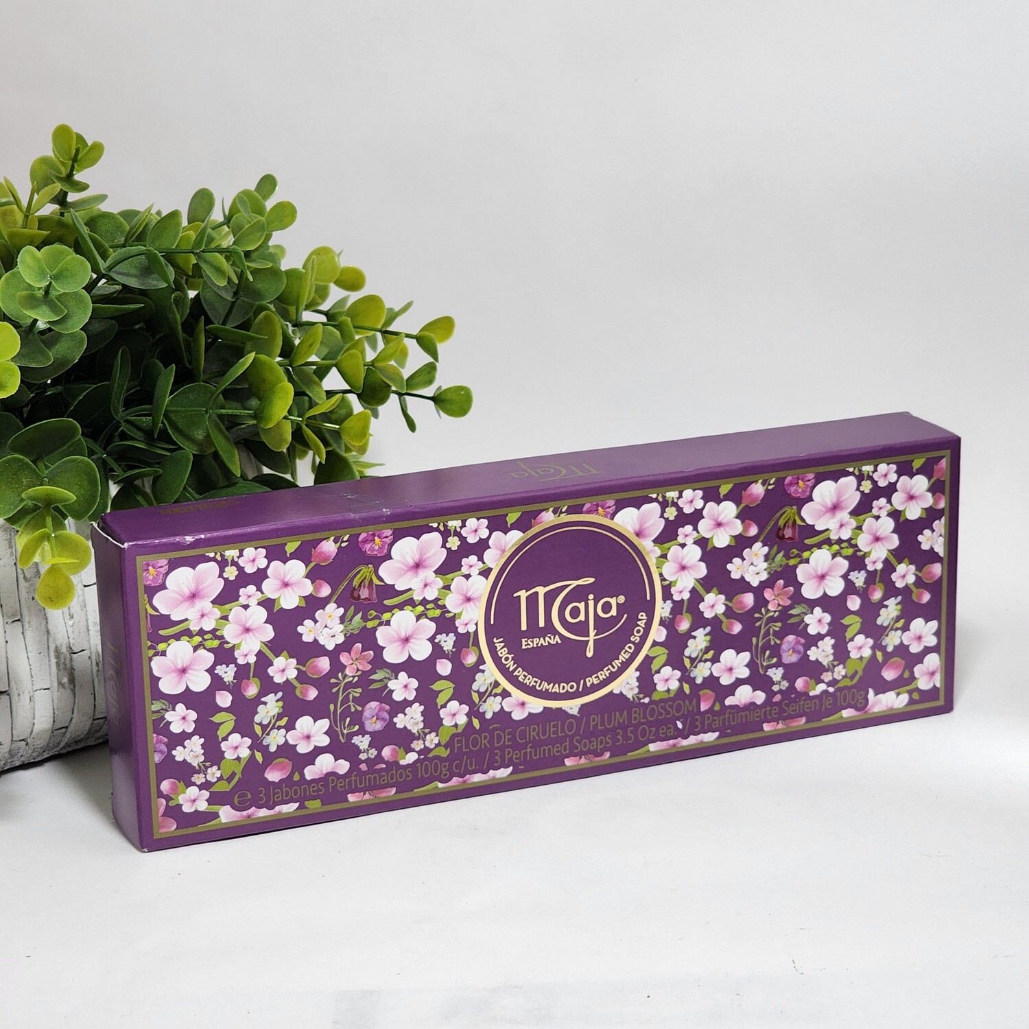 Maja Plum Blossom Luxury Perfume Soap Flor de Ciruelo Jabon – 3 x 3.5 oz NEW