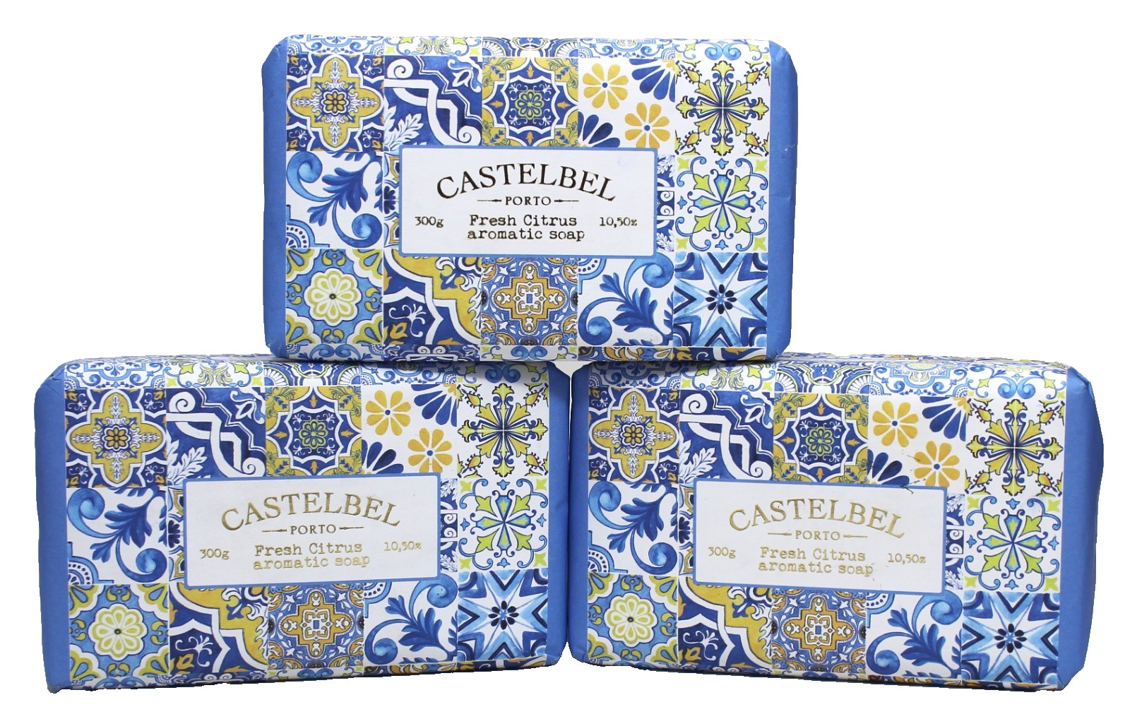 x3 Castelbel Fresh Citrus Aromatic Soap Bar Imported Portugal 10.5 oz New Sealed