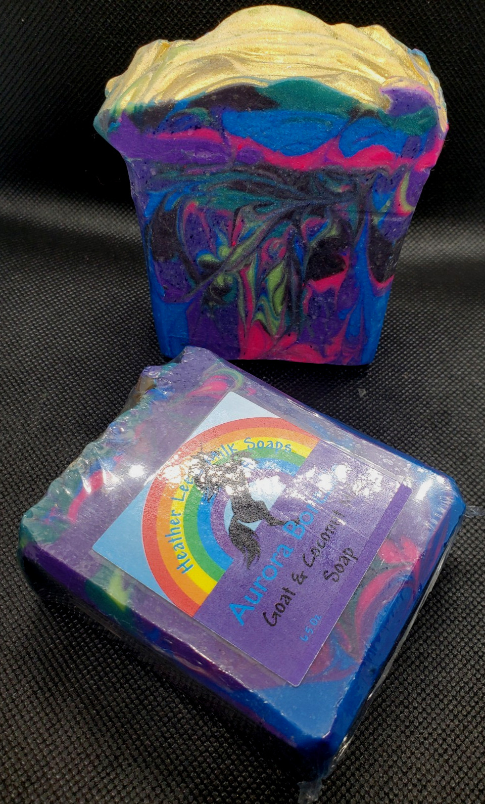 Artisan Cold Process Goat Milk Aurora Borealis Soap Approx. 7.5oz