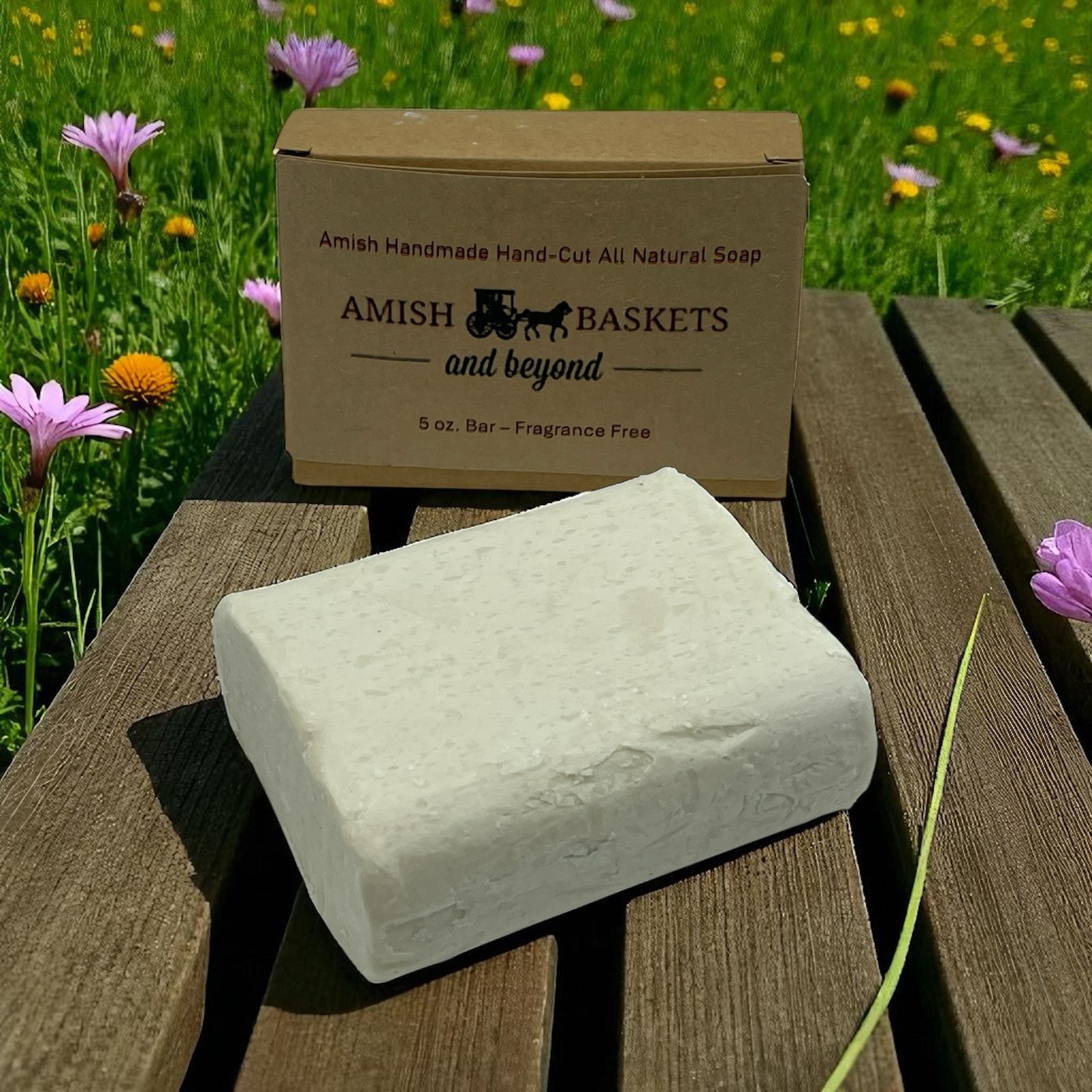 Amish Handmade Hand-Cut All-Natural Bar Soap – 5 oz – Bar