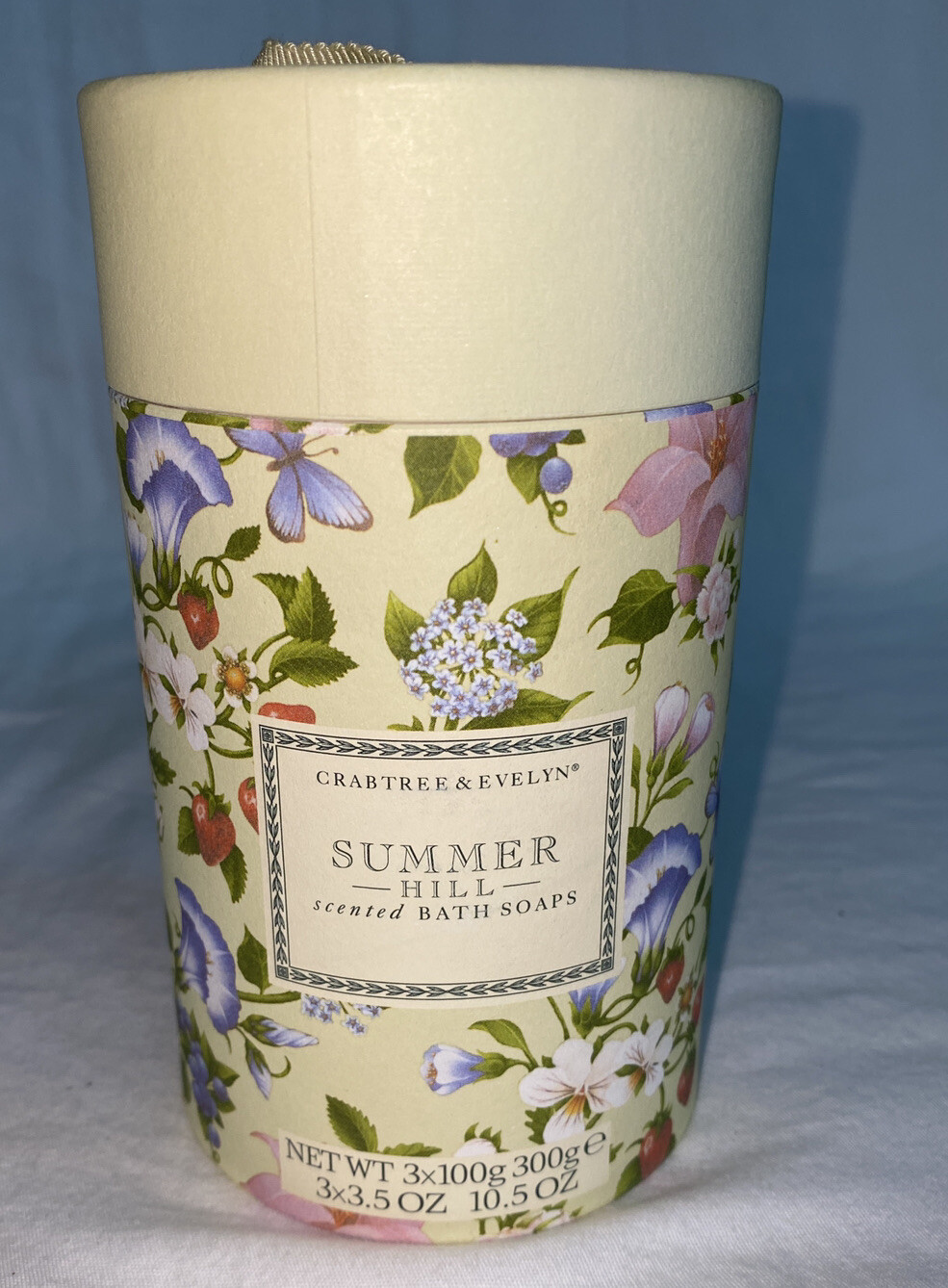 Vintage Crabtree & Evelyn SUMMER HILL SCENTED BATH SOAP BARS Set of 3x100g NEW