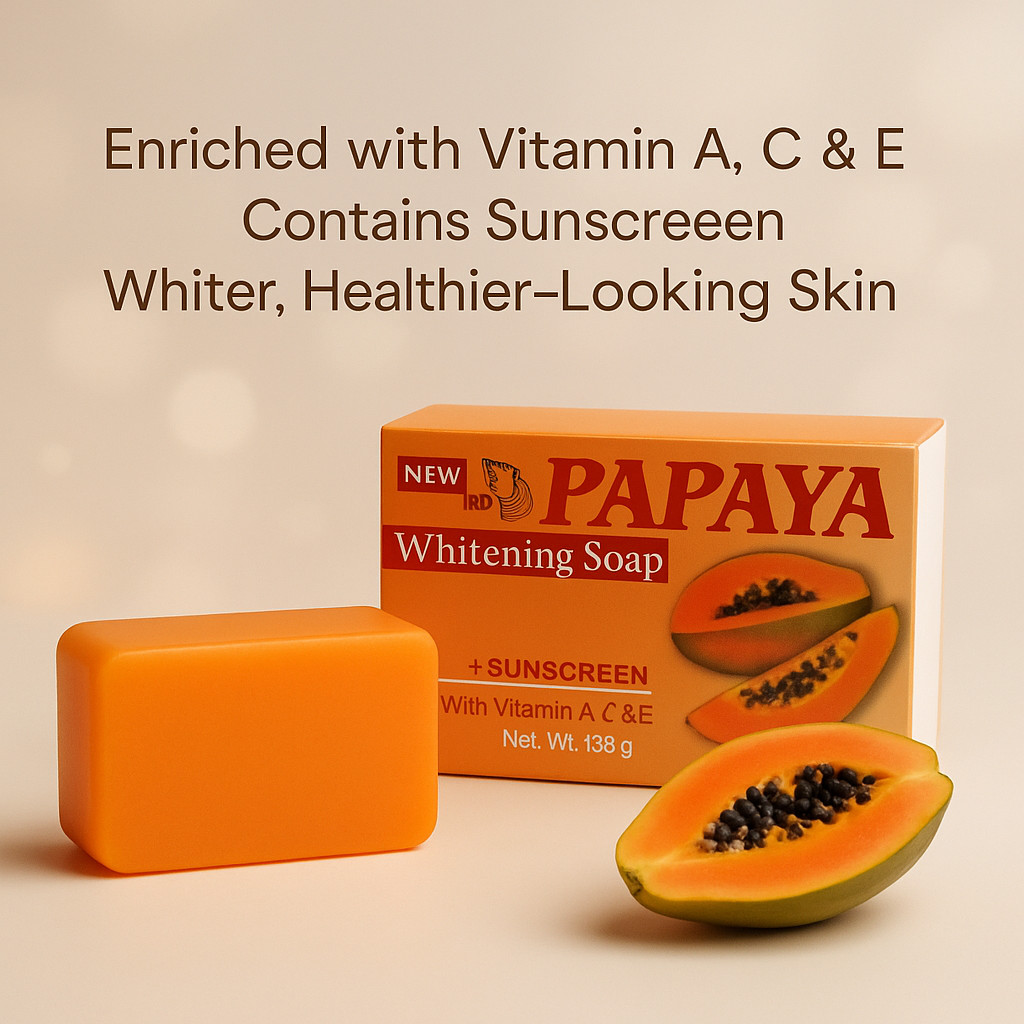10PCS RDL Papaya All Natural Whitening Soap with Vitamin A, C & E- FREE SHIPPING