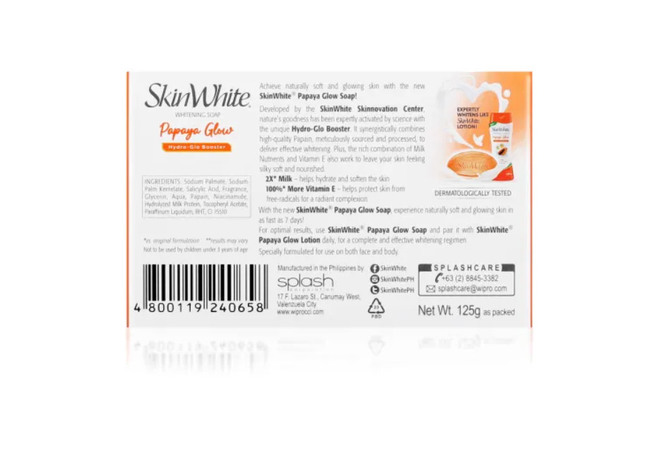 SkinWhite Naturals Soap Papaya Glow 125g