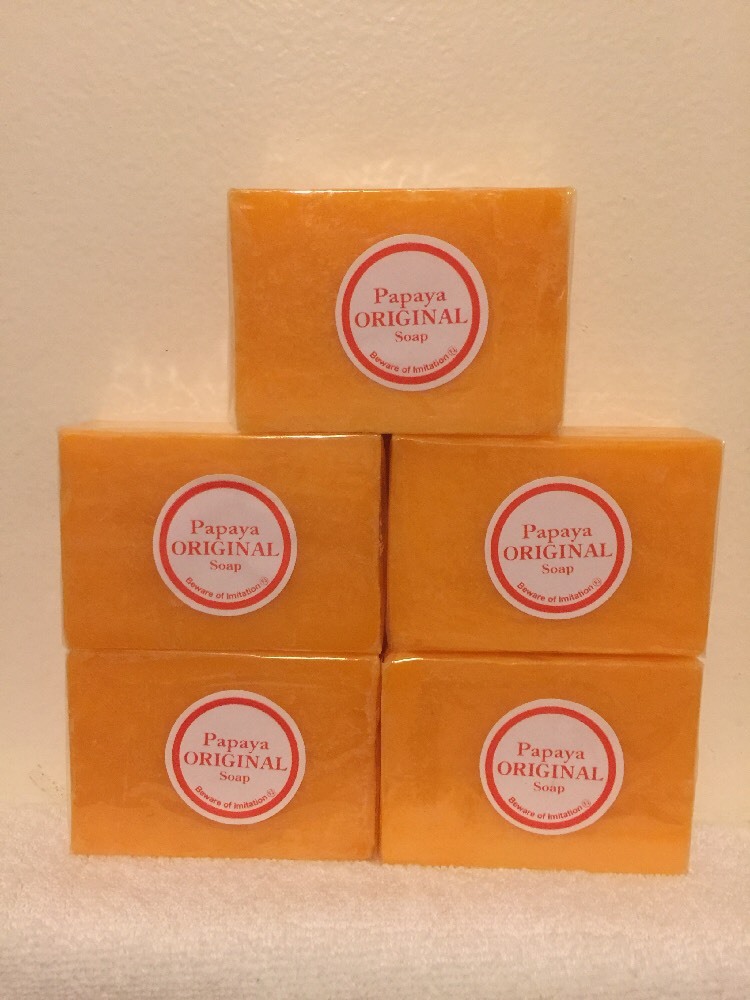 5 x ORIGINAL PAPAYA Kojic WHITENING ACID SOAP. USA SELLER
