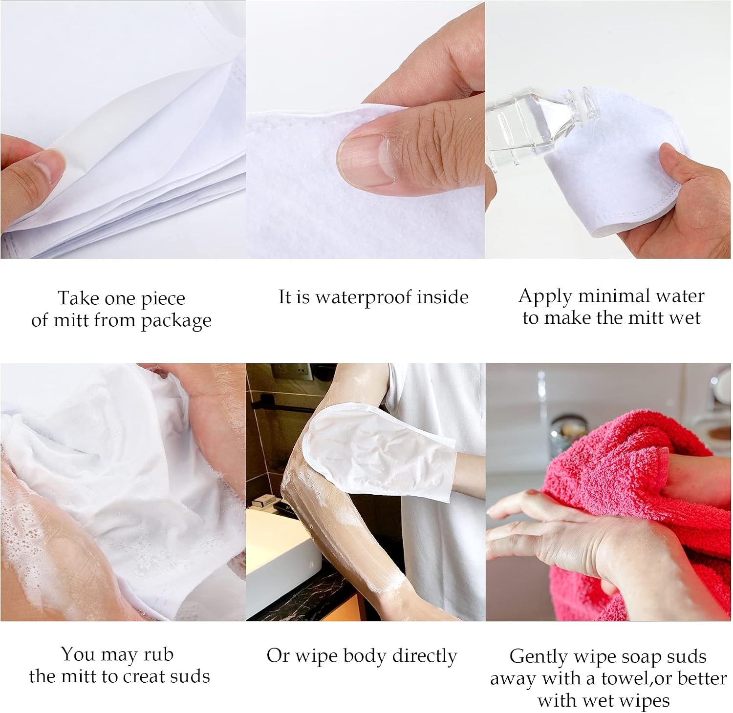 Rinse Bath Wipes(25 counts),Disposable No Rinse Body Wash,More Convenient to