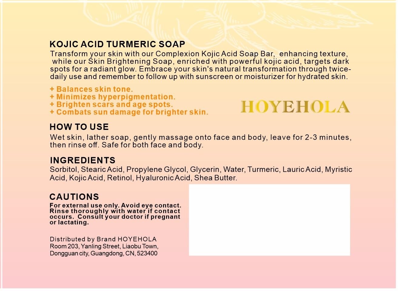 Kojic Acid Turmeric Soap Bar – Dark Spot Remover for Face Even Skin Tone, Moistu