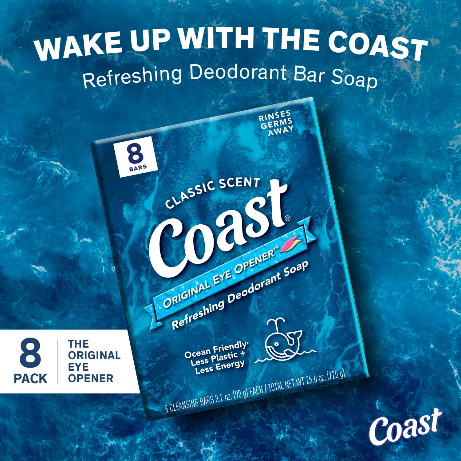 Refreshing Deodorant Bar Soap, for All Skin Types, Classic Scent, 3.2 oz, 8 Bars