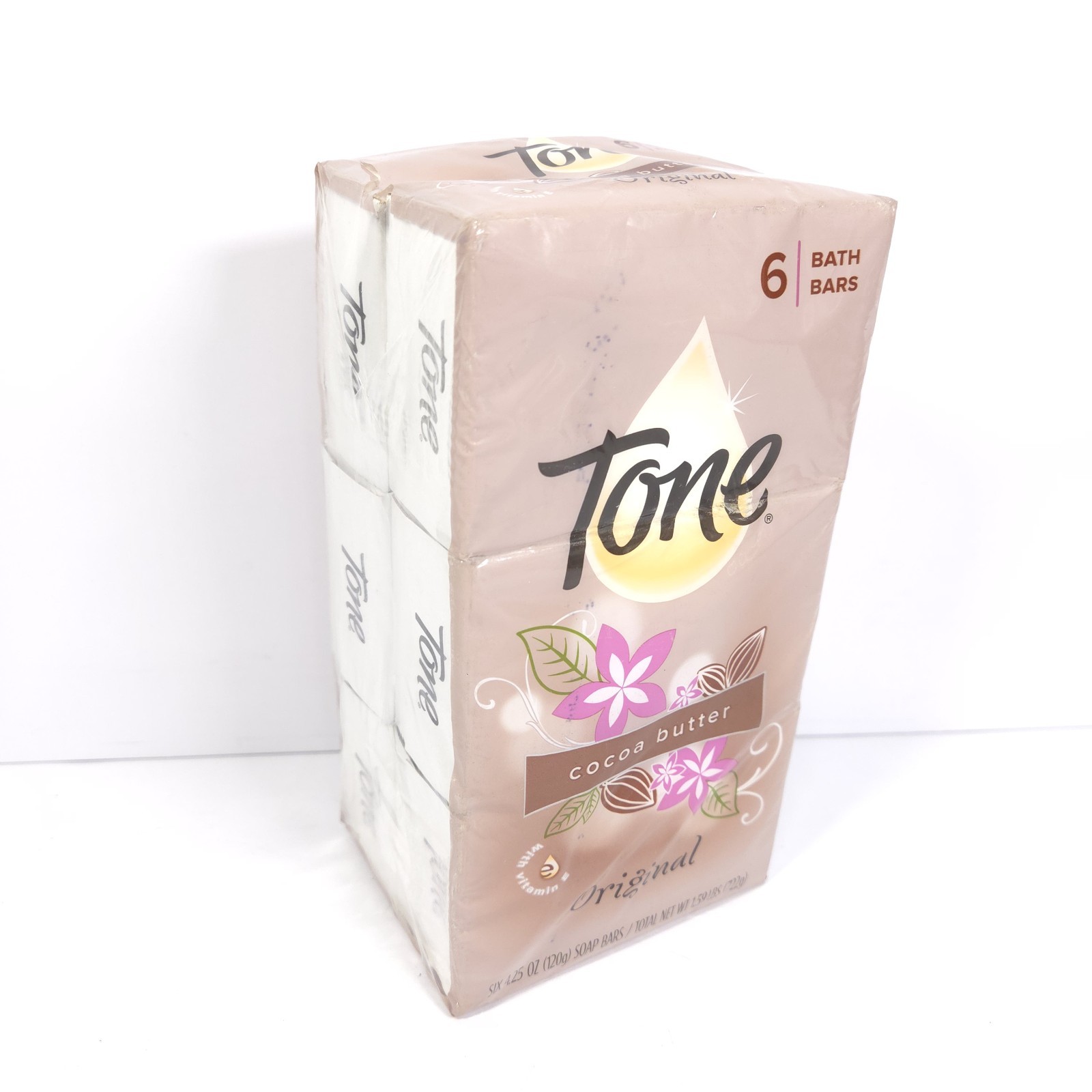 Tone Original Cocoa Butter 6 Pack Bar Soap NEW Factory Sealed 4.25 oz each