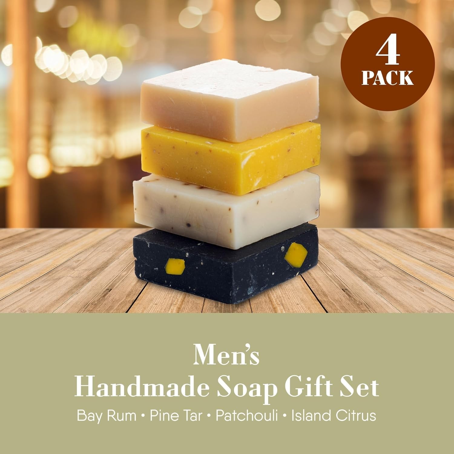 Artisan Men’s Soap Collection – Sensitive Skin Formula, 4 Travel Size Bars