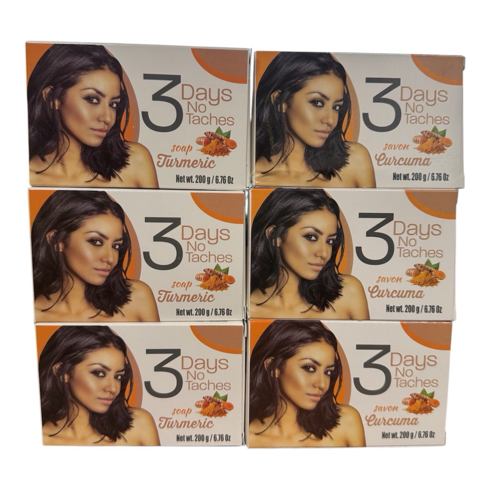 3 Days No Taches Turmeric Soap 6 Packs 200g Each BRAND NEW FREE SHIPPING