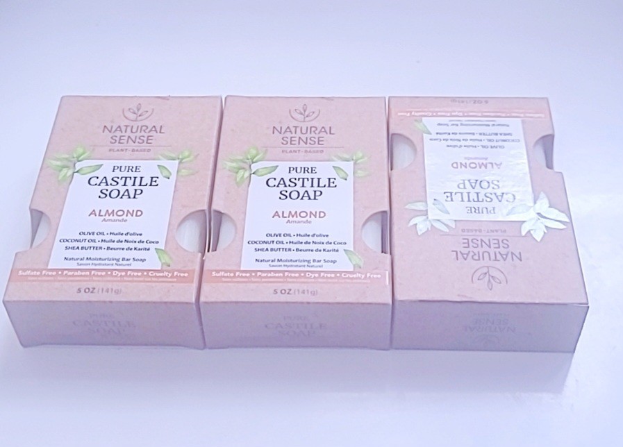 Natural Sense Almond Castile Soap 5 oz Moisturizing Plant-Based Paraben-Free Bar
