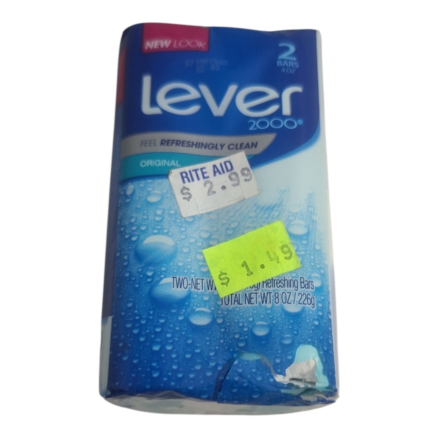 ​Vintage Lever 2000 Original Bar Soap 2 Pack 4 oz Bars Total 8 oz Discontinued