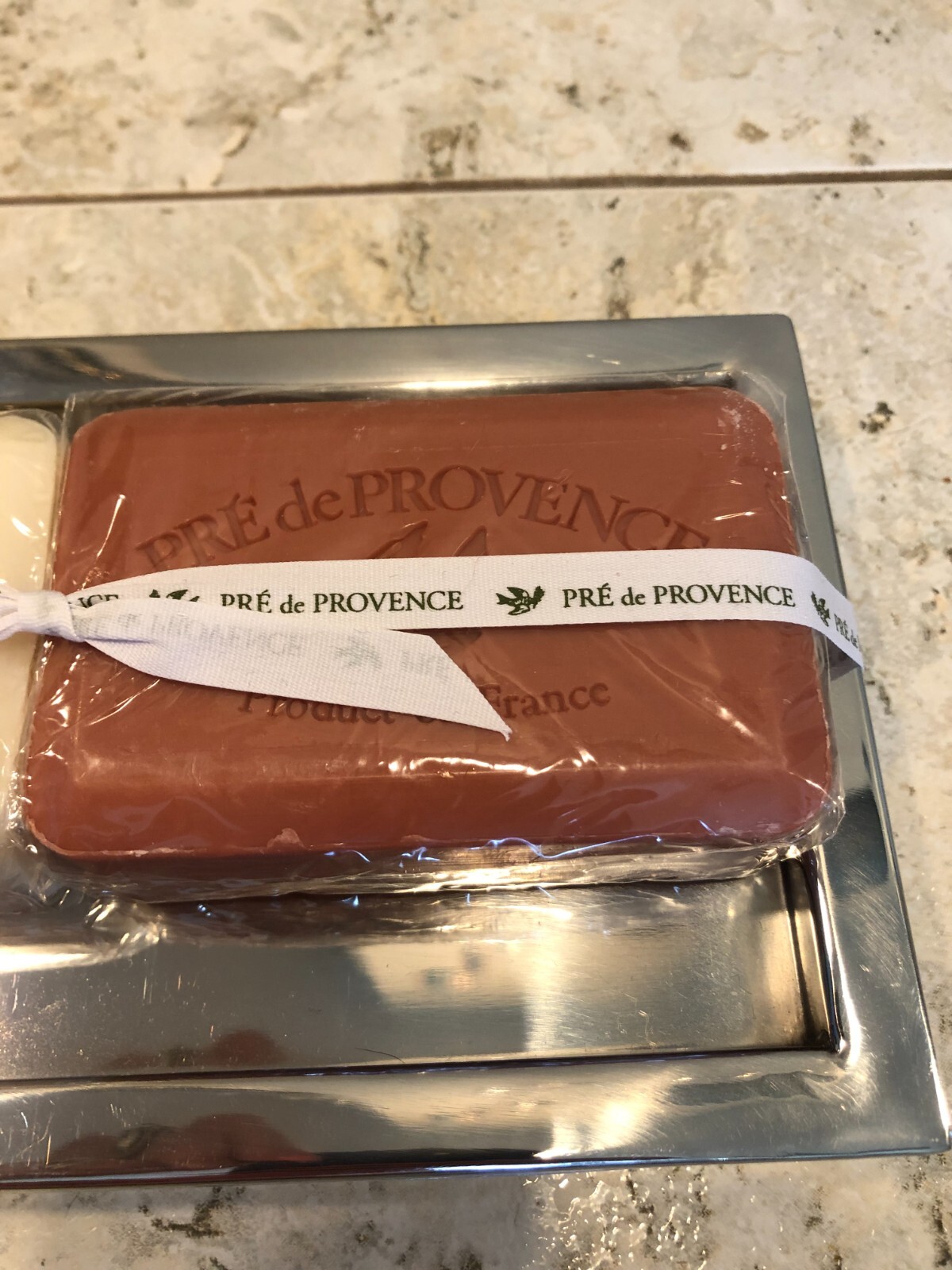 Pre de Provence Pomegranate and Milk Soap Bar 250g 8.8oz ea & Tray Lot 2 NEW NWT