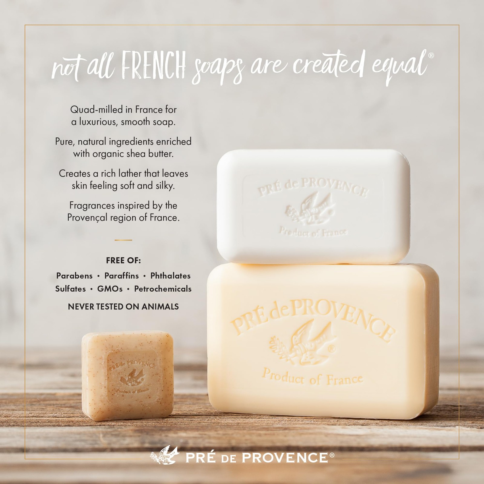 Pre de Provence Artisanal Soap Bar, Natural 5.3 Ounce (Pack of 1), Sea Salt
