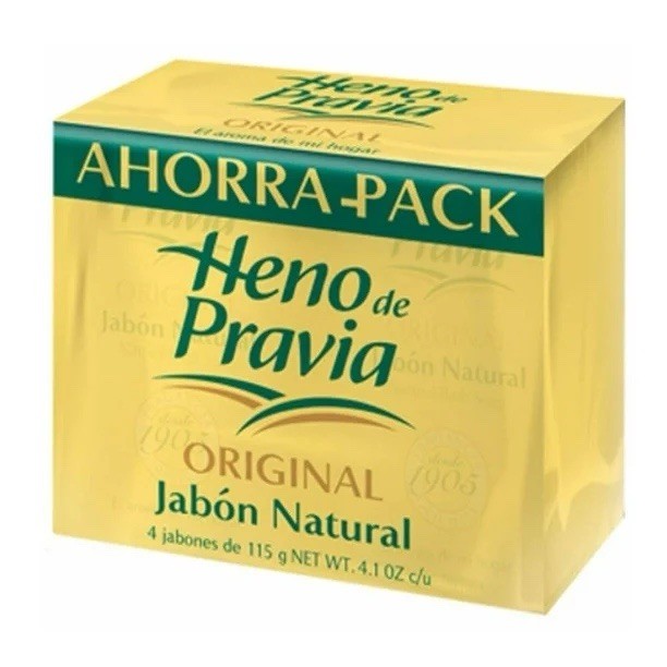 Heno de Pravia (1 Pack of 4 soaps) Natural Bath Soap 4.1 Ounce each