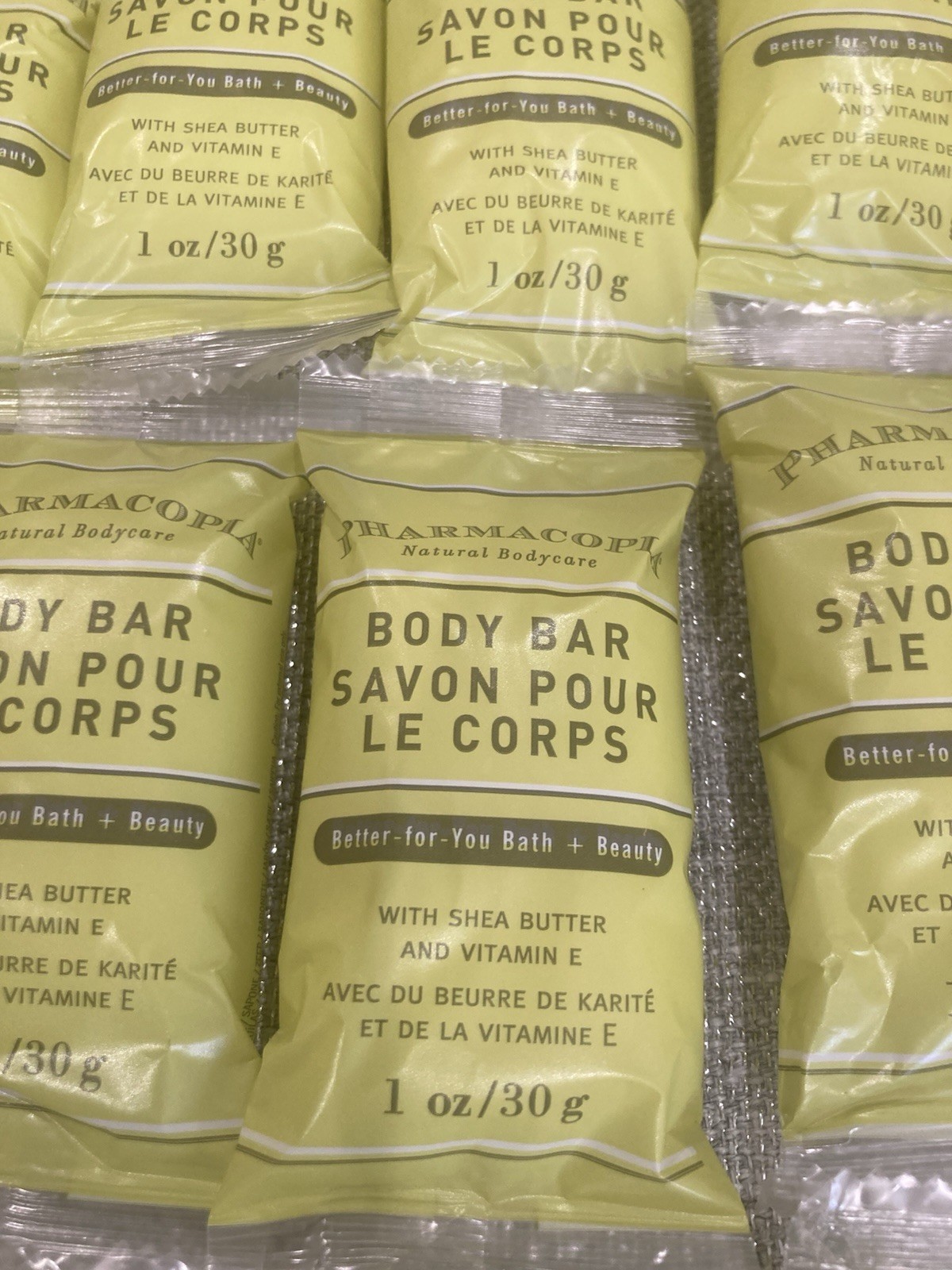 Lot Of 50 Pharmacopia Body Bar Soap 1 oz Ea. With Shea Butter Hotel Travel Size