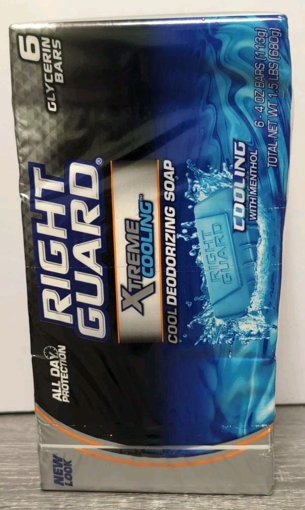 Right Guard Total Defense 5 Cooling Blue 6 Pack 5 In 1 Deoderizing Bar Soap 2012
