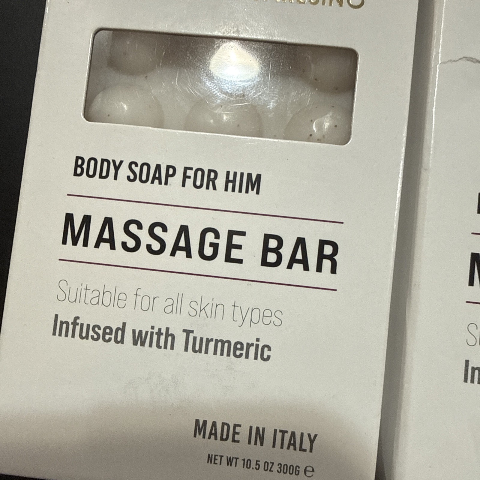 2PCS SAPONIFICIO VARESINO Body Soap For Him Massage Bar Infused With Turmeric