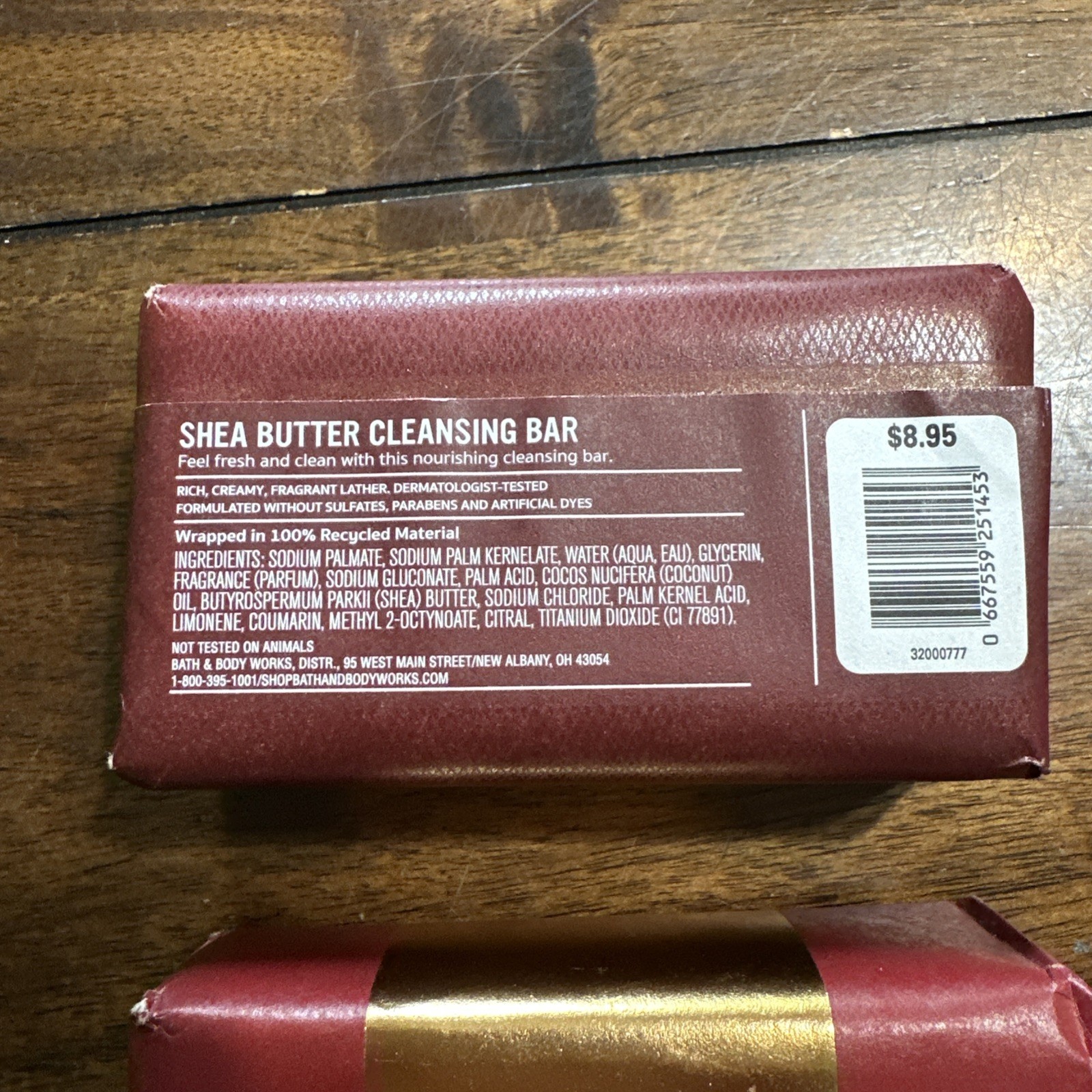 2 Bath & Body Works Bourbon Men’s Collection Shea Butter Cleansing Soap Bars