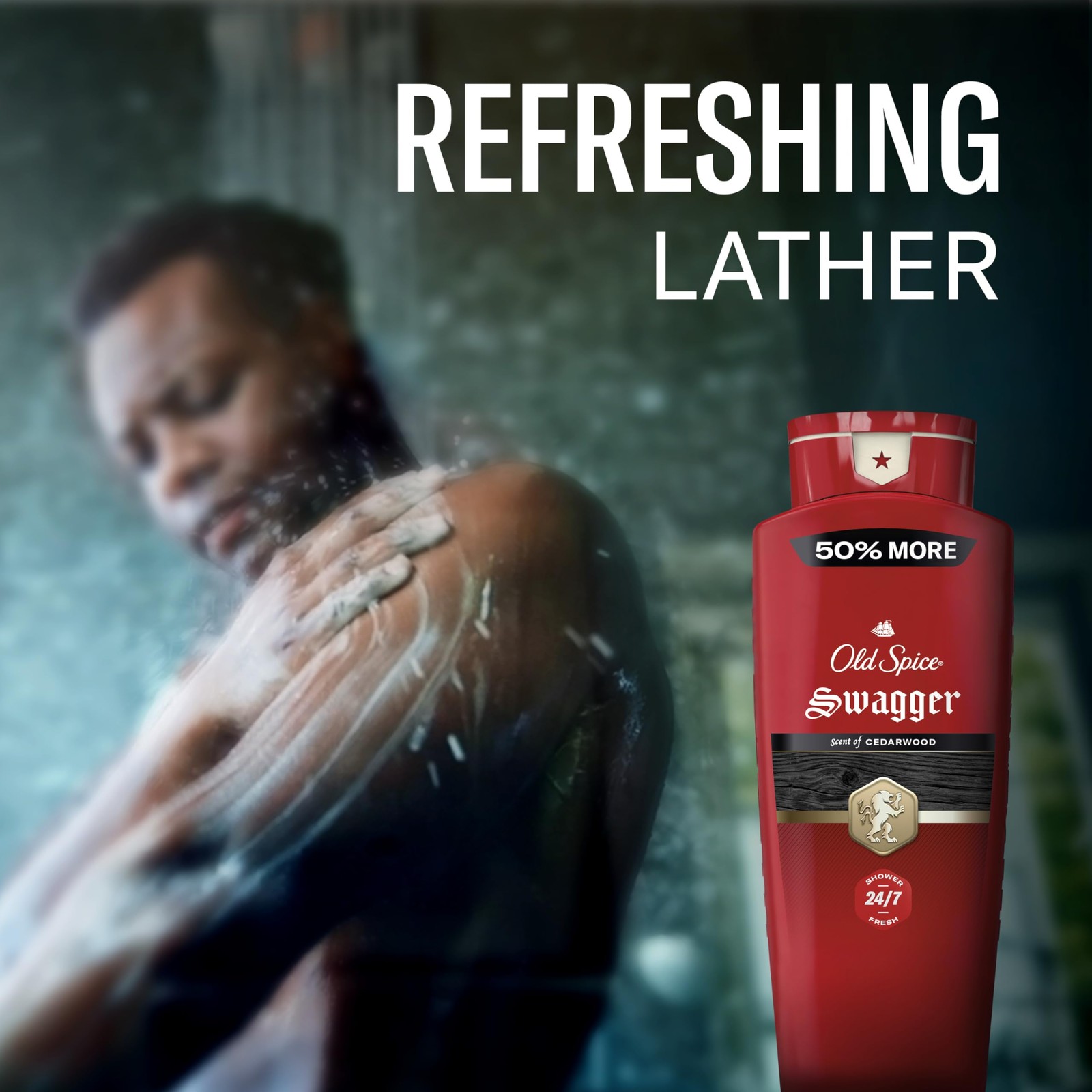 Old Spice Refreshing Body Wash for Men, 3X Defense, 24 Fl Oz (Pack of 2), Red