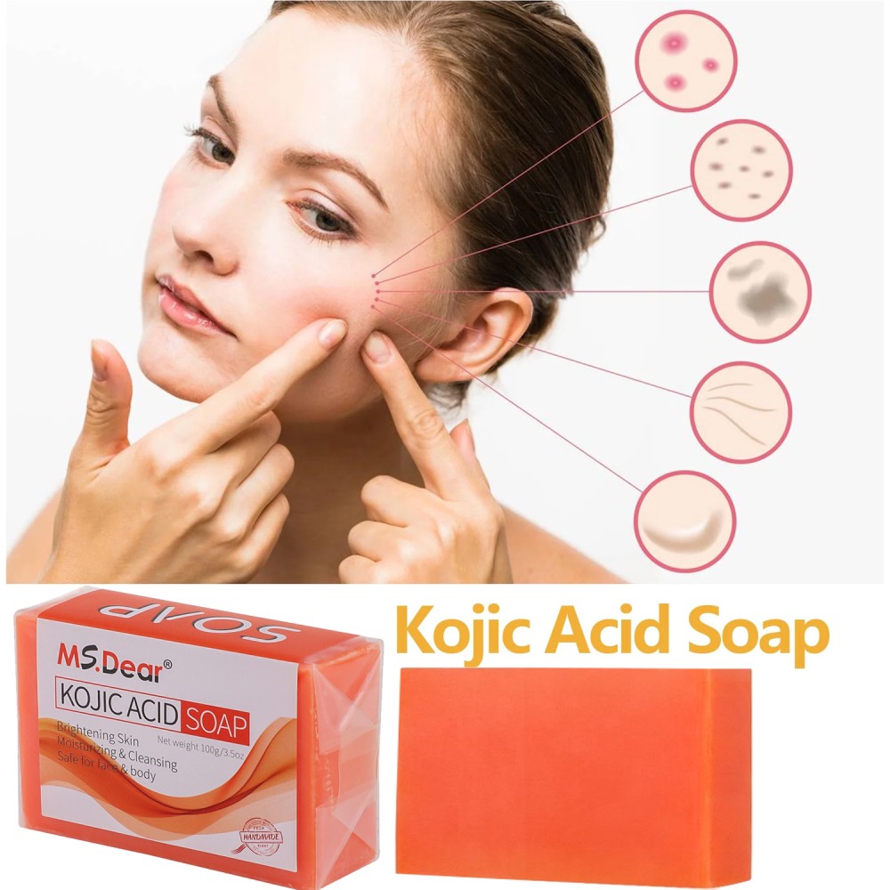 Dark Skin Whitening Bleaching Lightening Kojic Acid Soap Brightening Face & Body