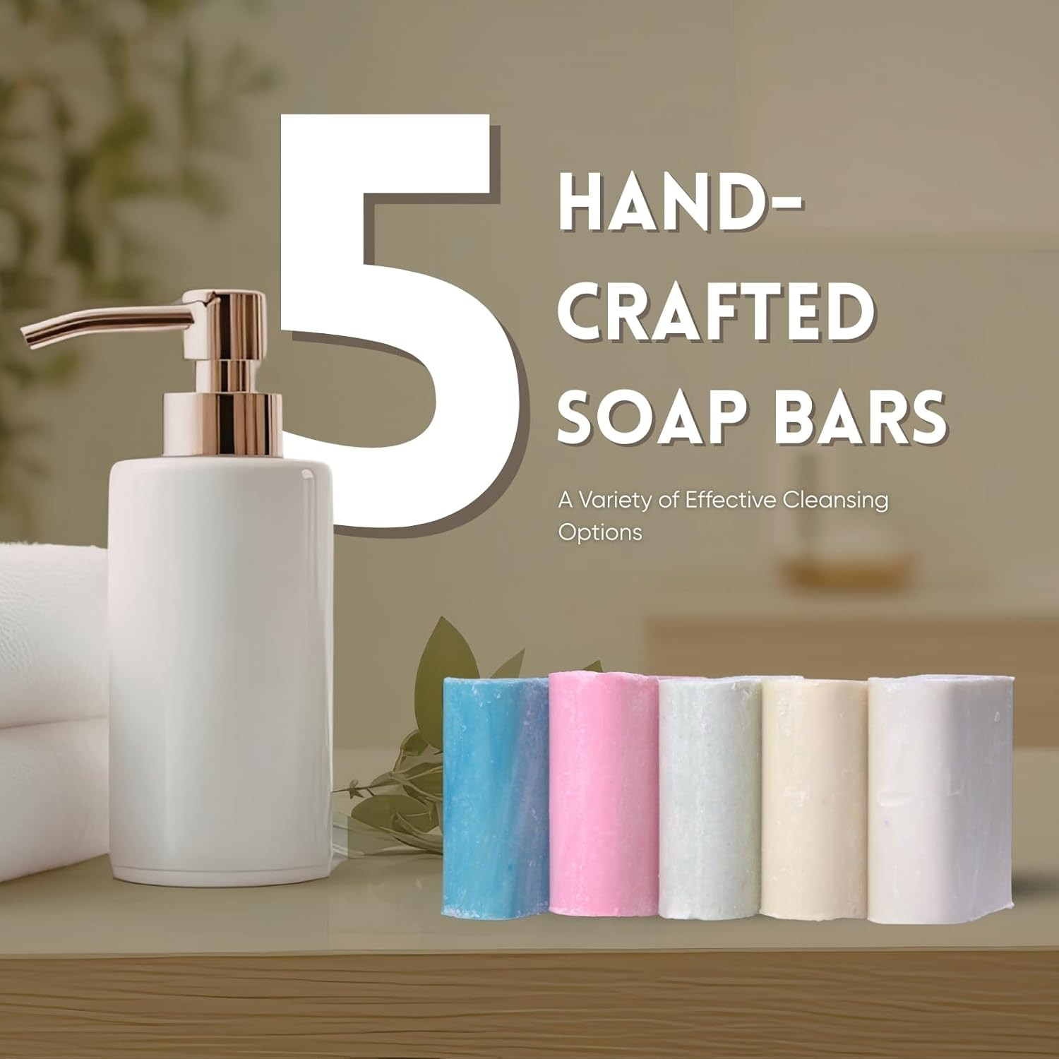 Natural Bar Soap 5-Pack Variety – Handmade Cold Process Moisturizing Soap Bars,