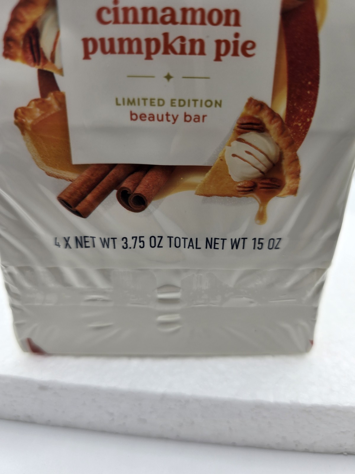 Dove Cinnamon Pumpkin Pie Holiday Treats Bar Soap Limited Edition 15oz 4 Bars