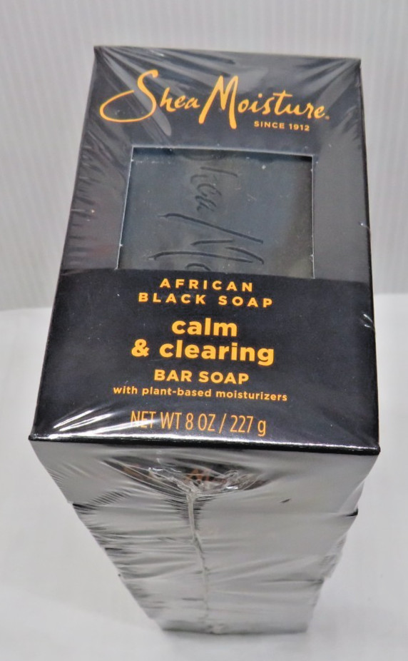 6 pk Shea Moisture Bar Soap African Black Soap 8 oz Ea Plant Based ALOE Palm Ash