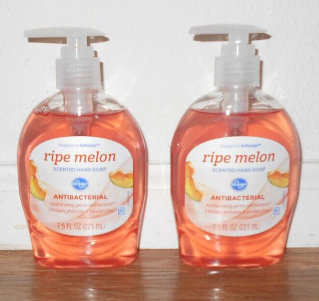 Kroger Two 7.5 Oz Antibacterial Ripe Melon Soap