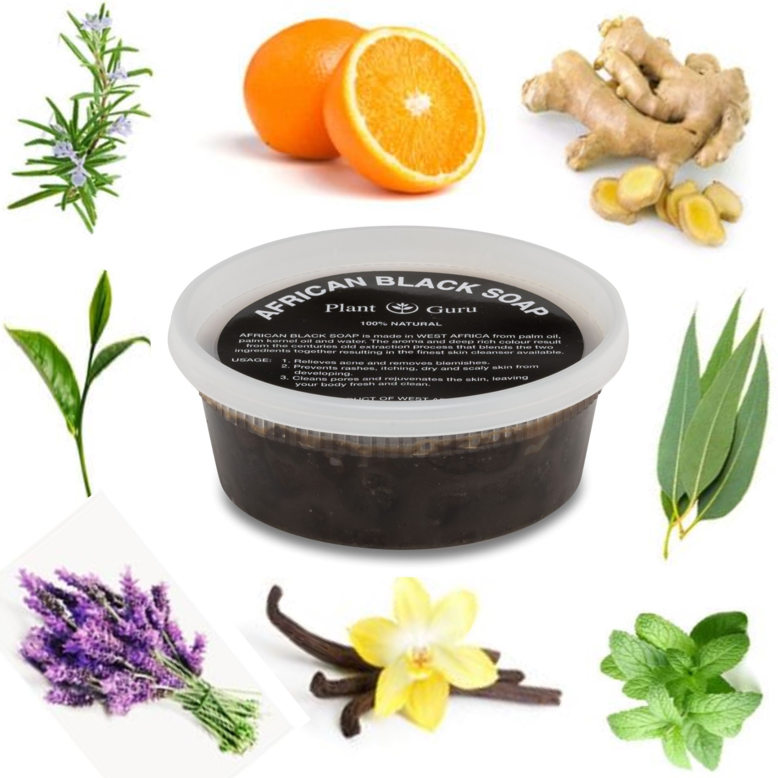 Aromatherapy African Black Soap Paste Raw Organic 100% Pure With Essential Oils