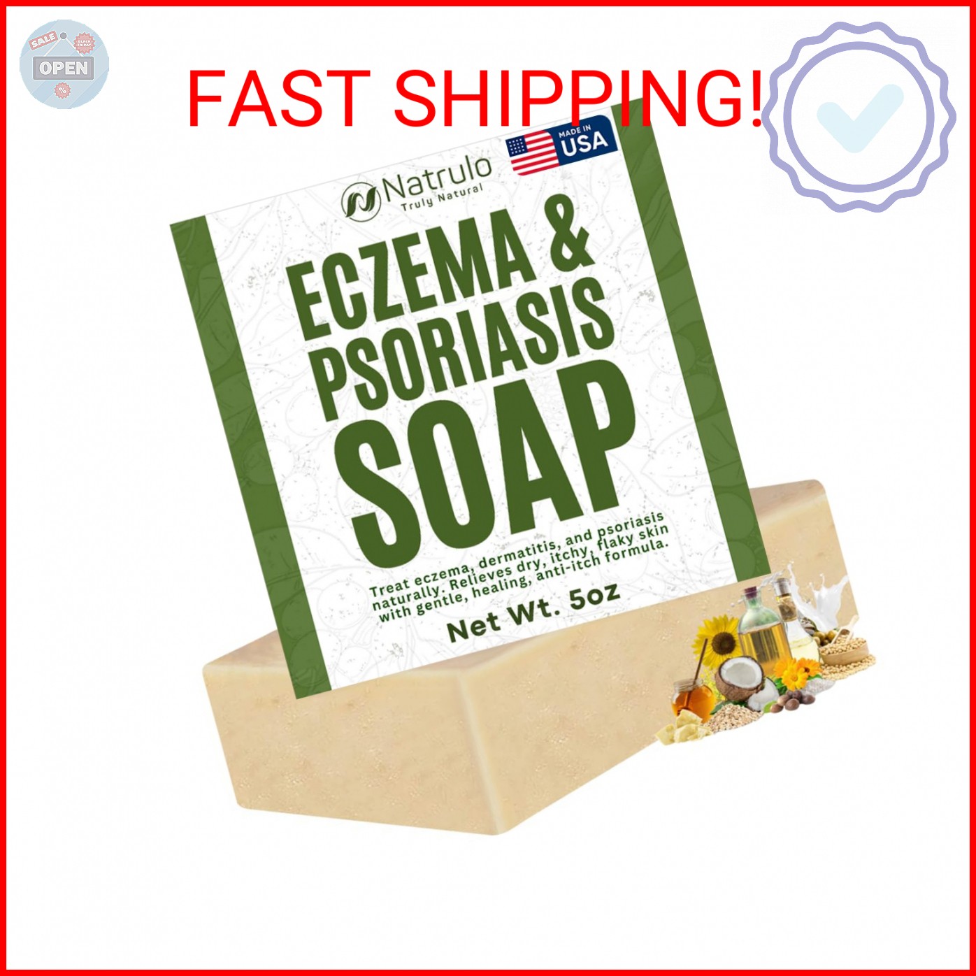 Eczema Soap Bar for Face and Body – All Natural Dermatitis, Psoriasis Treatment