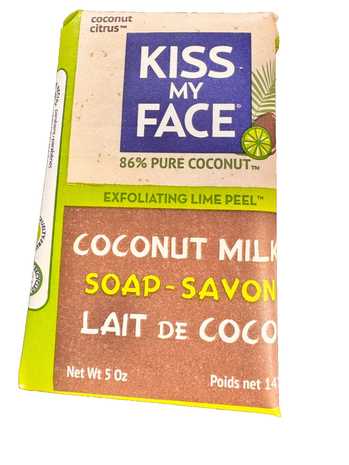 3 Kiss my Face Coconut Milk Soap LAIT DE COCO Exfoliatig Lime Peel 5ozEa DISCONT