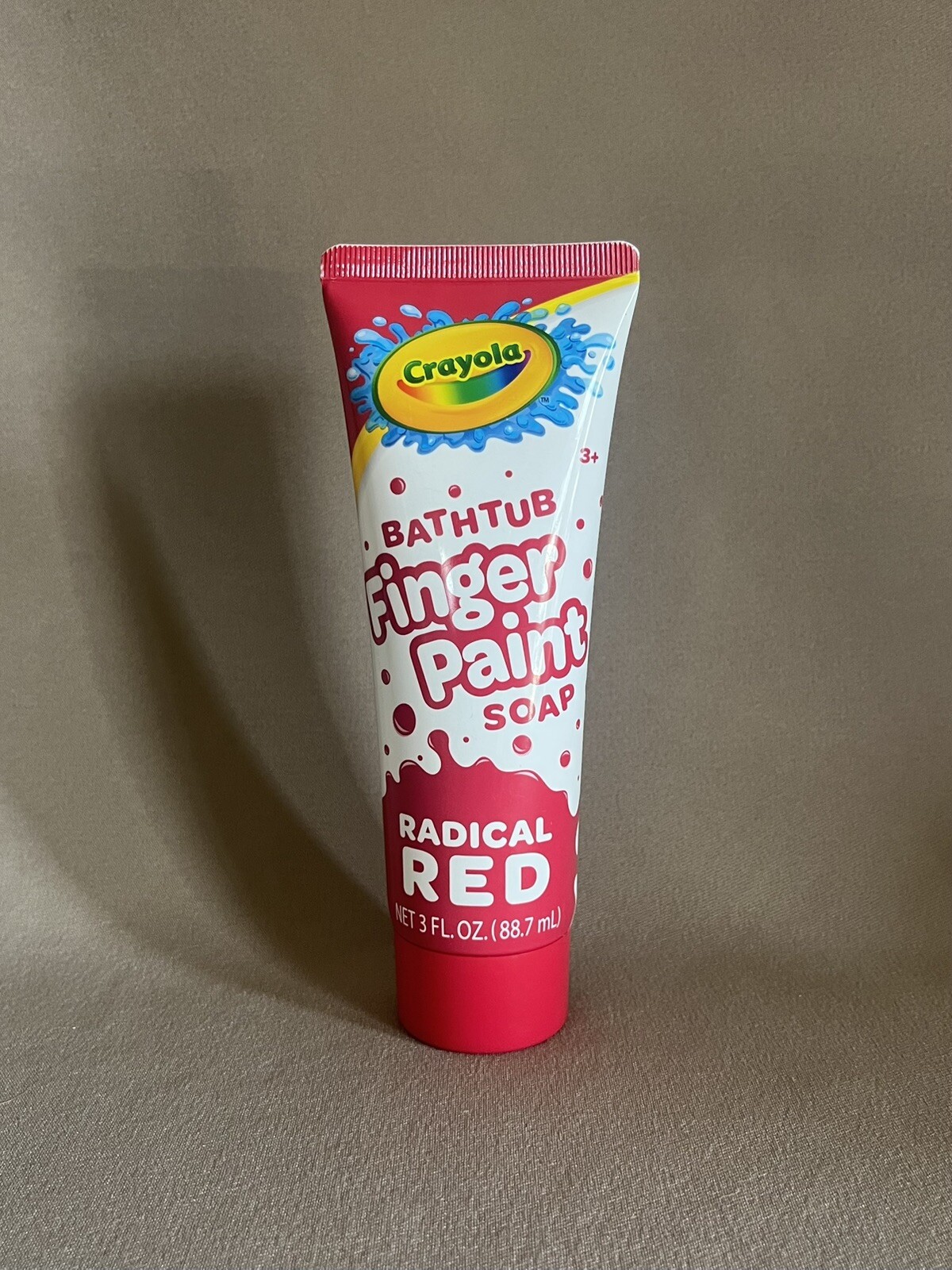 3 Oz. Crayola Bathtub Fingerpaint Soap Radical Red~6 1/4” Tall, For Ages 3+, New