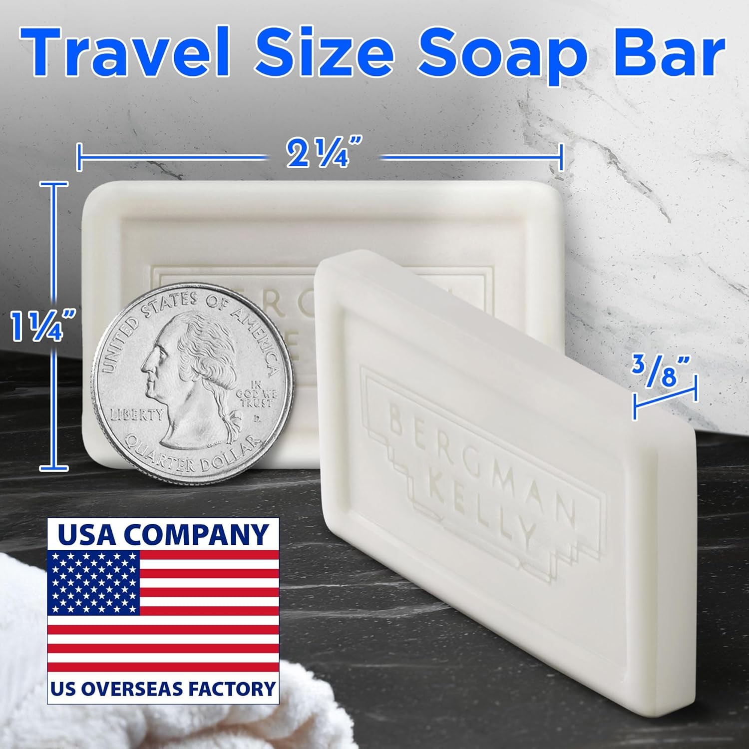 BERGMAN KELLY Travel Soap Bars (0.5 Oz, 100 PK, White Tea), Travel Size Luxury