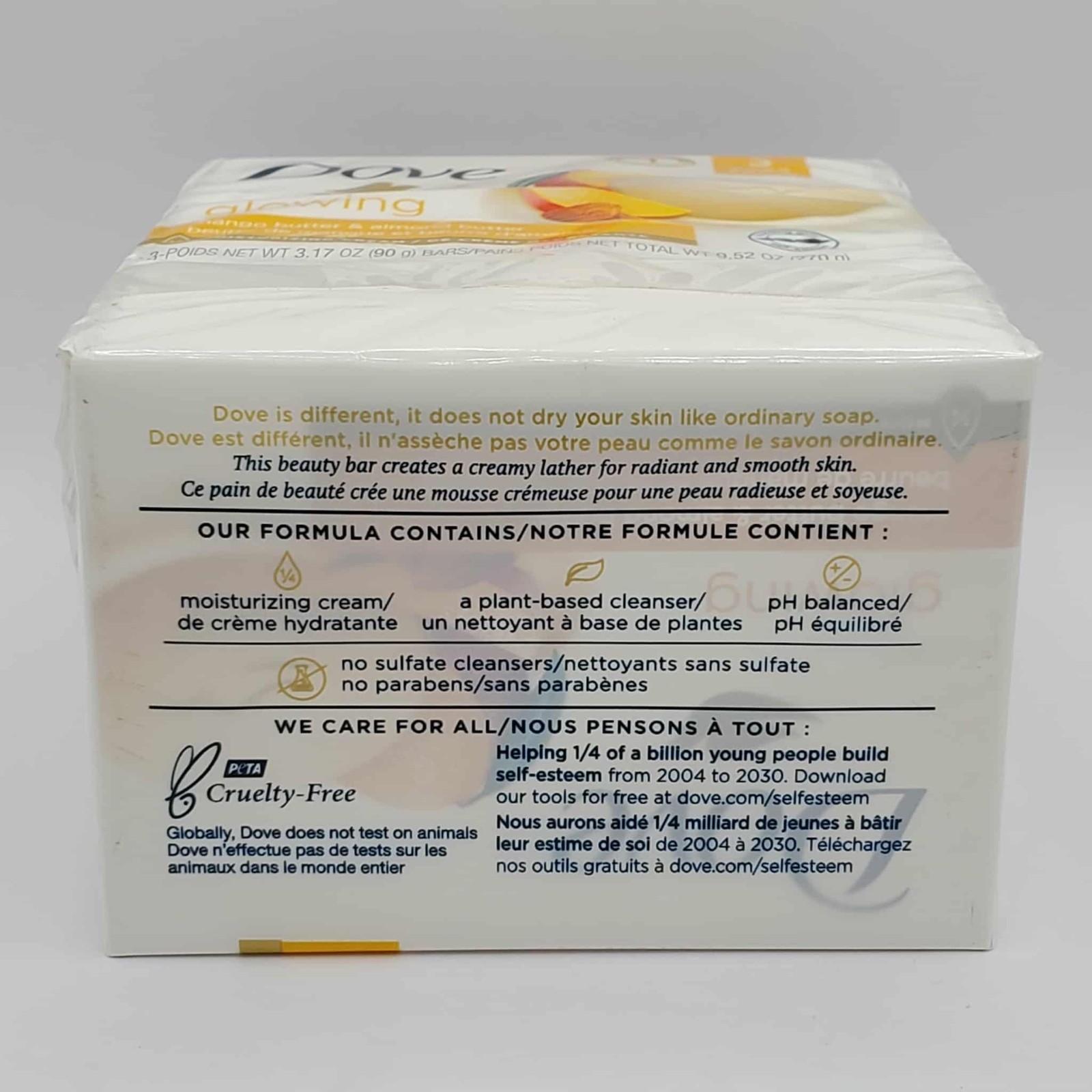 Dove Glowing Mango Butter & Almond Butter Beauty Bars Triple Hydrating – (2 Pk)