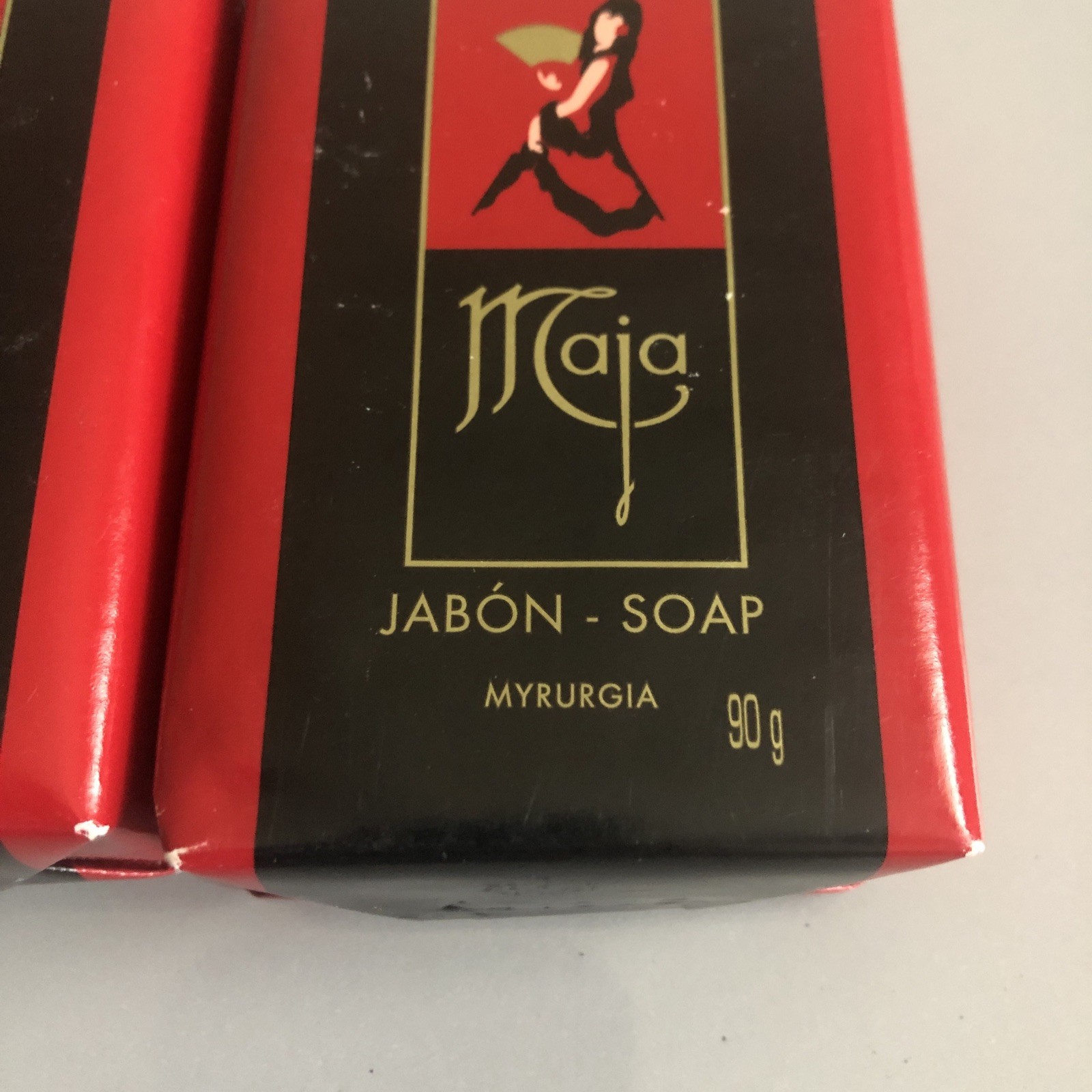 Vintage Espana Myrurgia Maja Jabon Soap 3.166oz 90 Gram Bars Made In Spain