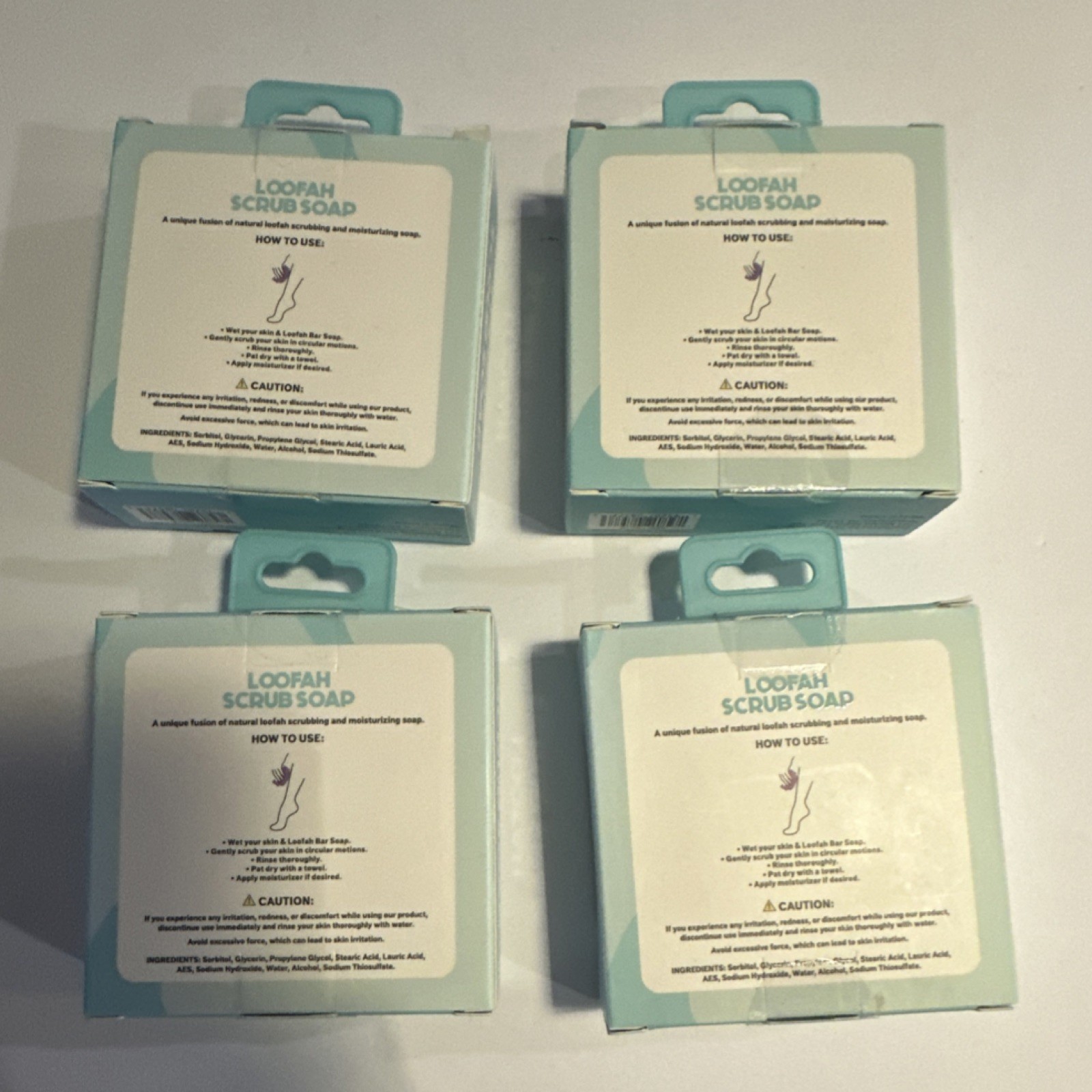 Loofah Scrub Soap Lavender Scent Purple Exfoliating Bar Lot of 4 5.82 oz
