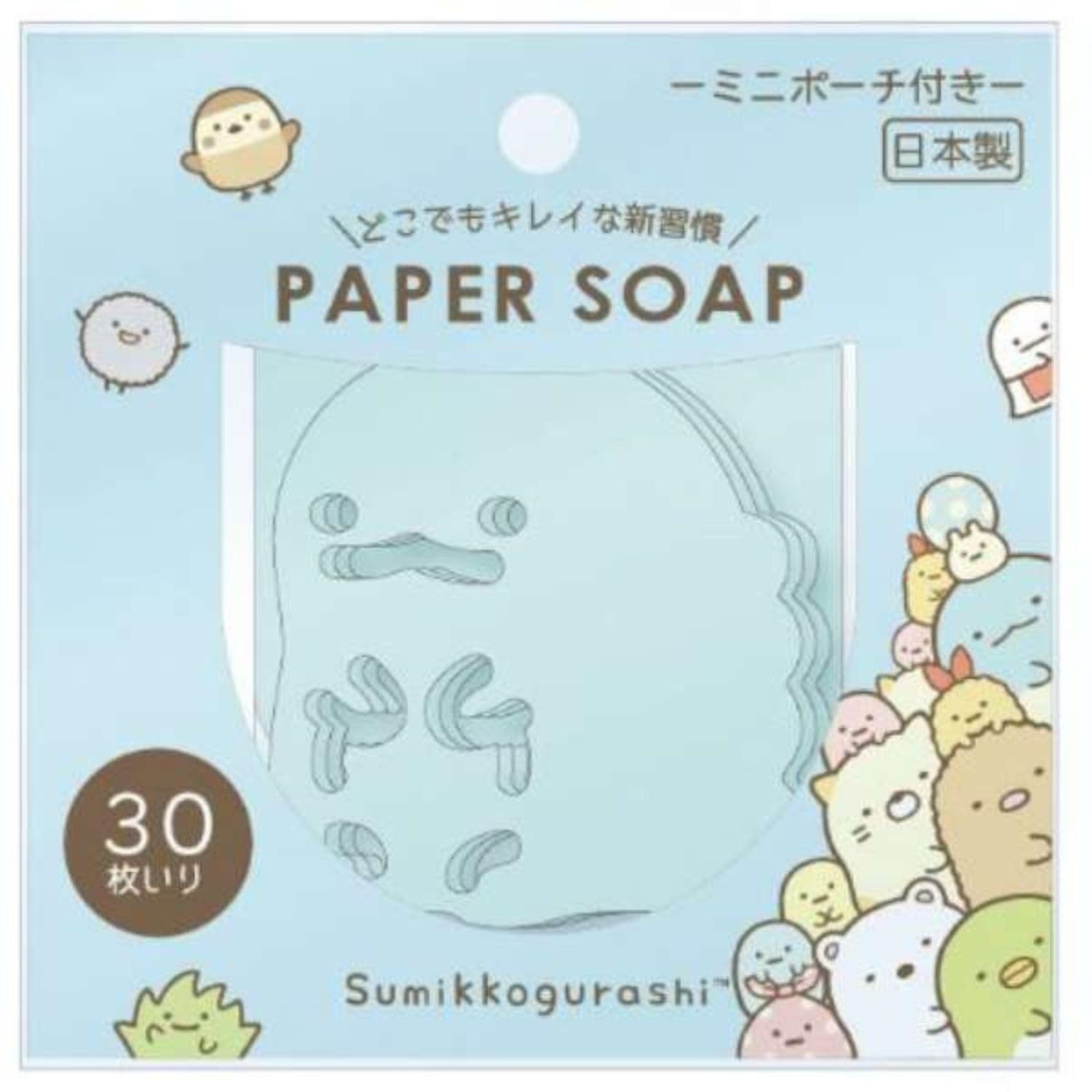 Sumikko Gurashi Paper Soap 30 Sheets Portable Travel Hand Soap Japan