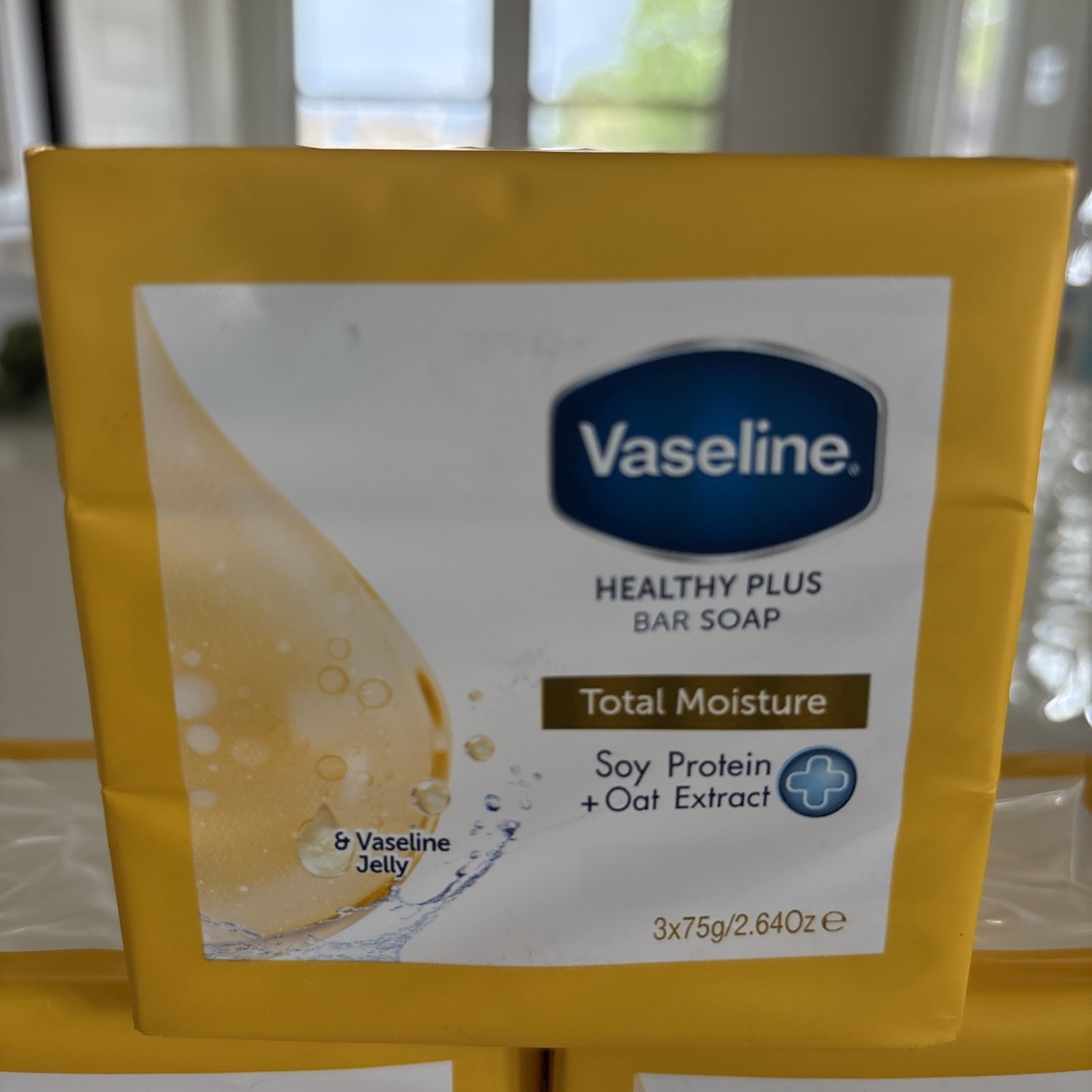 Vaseline Healthy Plus Soap Total Moisture Soy + Oat Extract (3x75g) (Pack of 3)