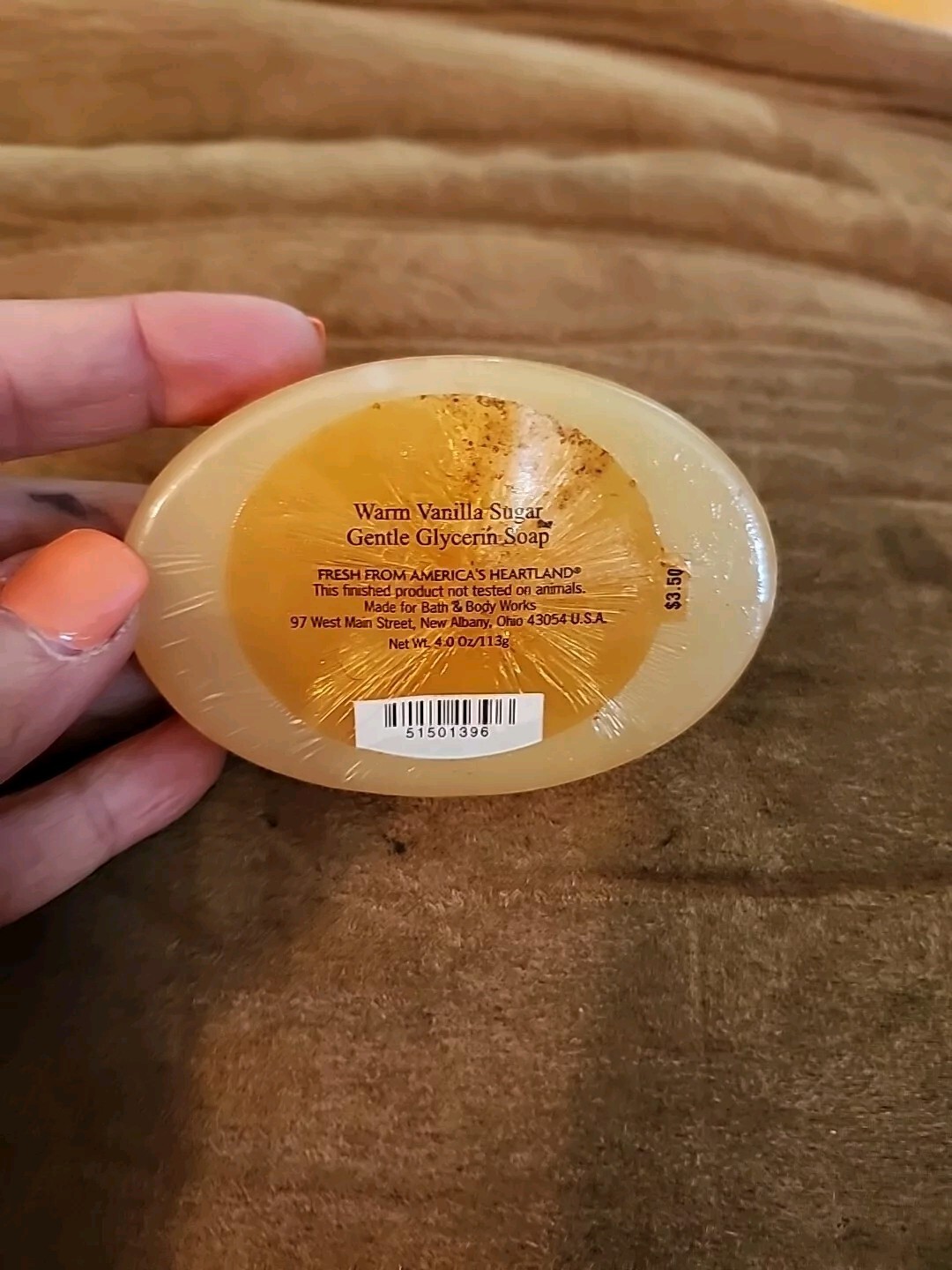 Bath & Body Works WARM VANILLA SUGAR Gentle Glycerin Bar Soap 4 oz/113g New RARE