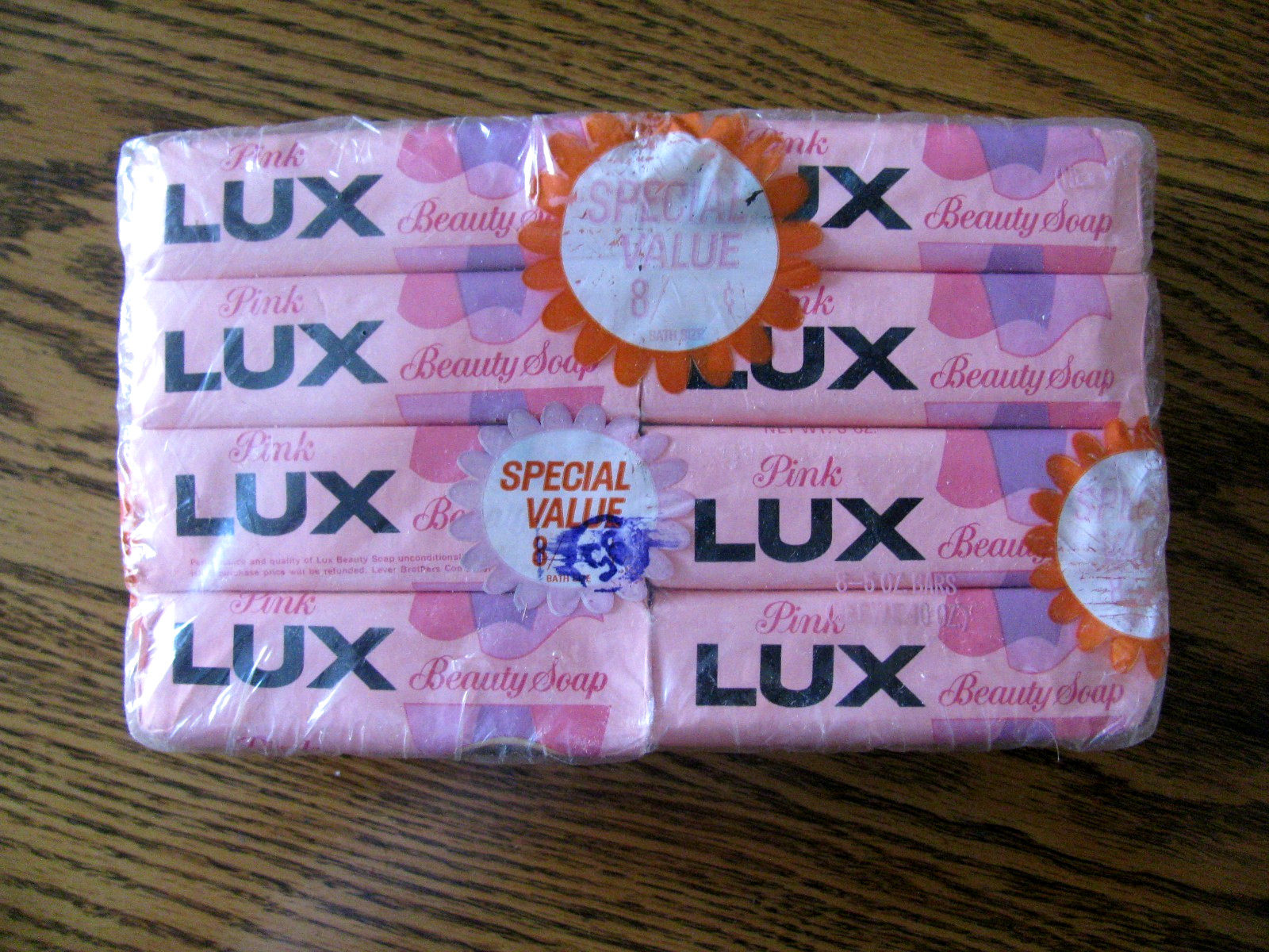 Vintage NOS Multi-bar Pack of 8-5 oz. Bars of Pink LUX Beauty Soap